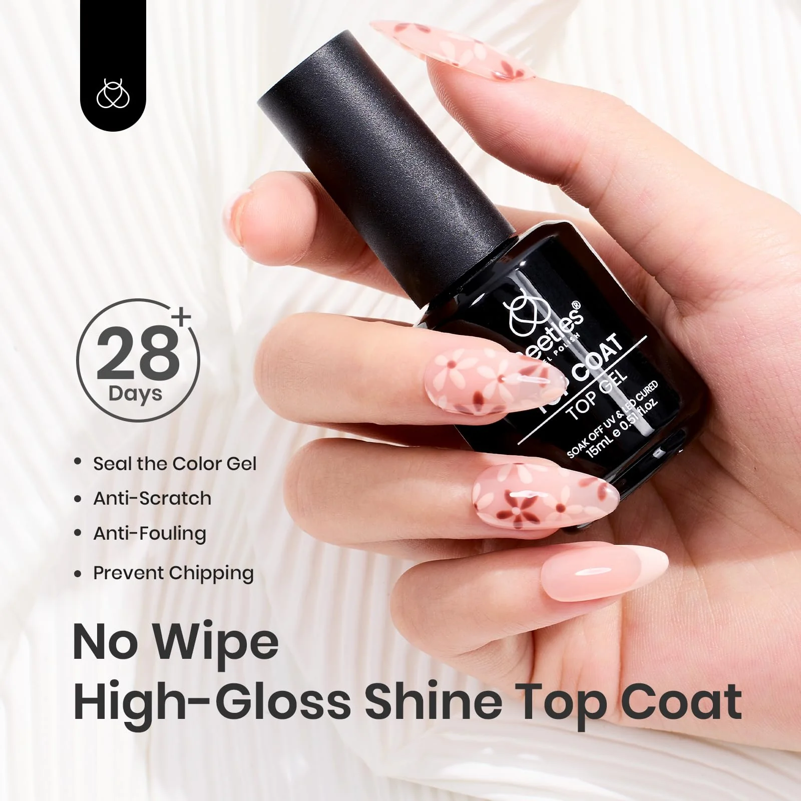 Beetles PEEL-OFF Base Coat and Top Coat Gel Nail Polish Set - Image 6