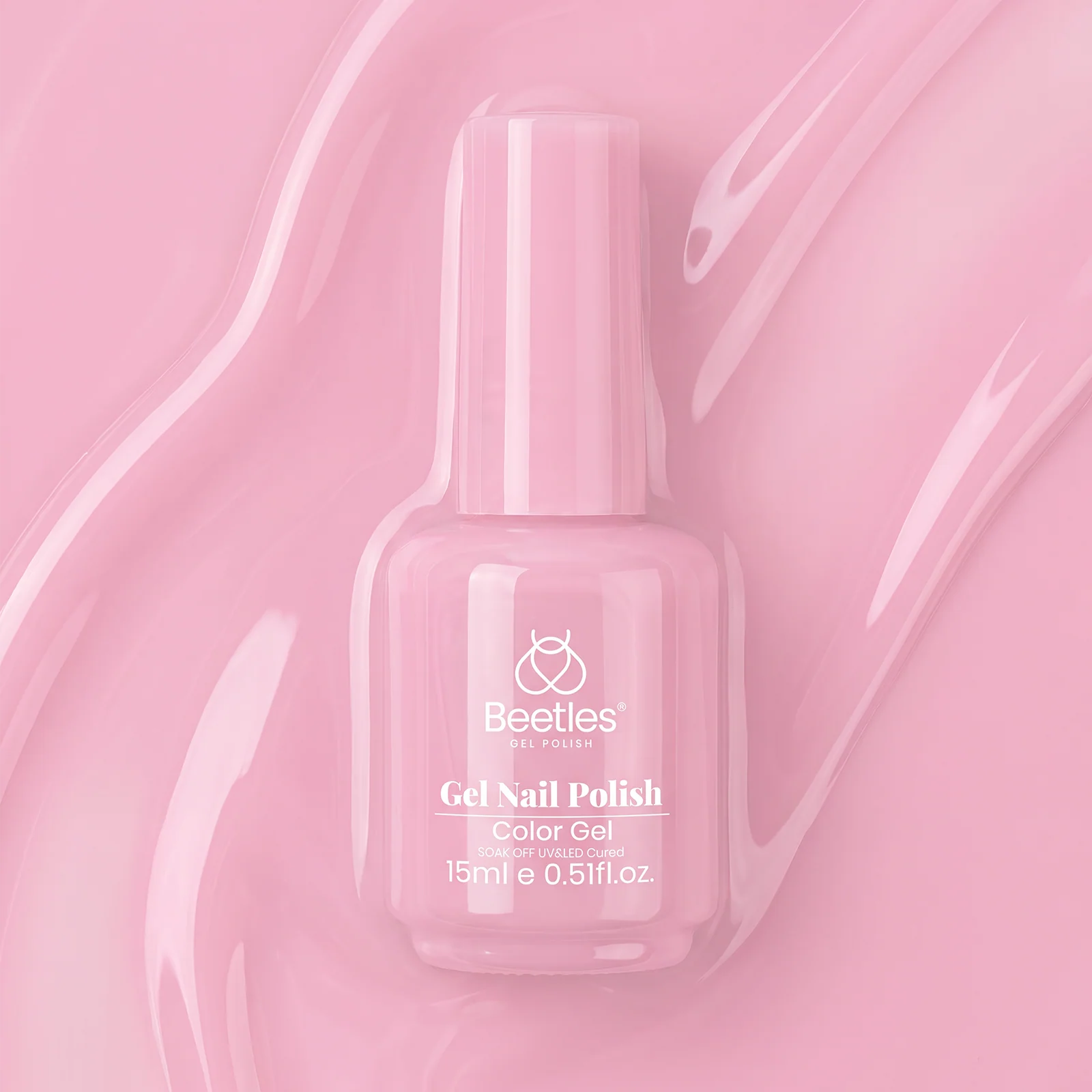 Beetles Pink Gel Nail Polish - 15ML Baby Pink Nude Gel Polish Nail Concealer Jelly Sheer Translucent Effect