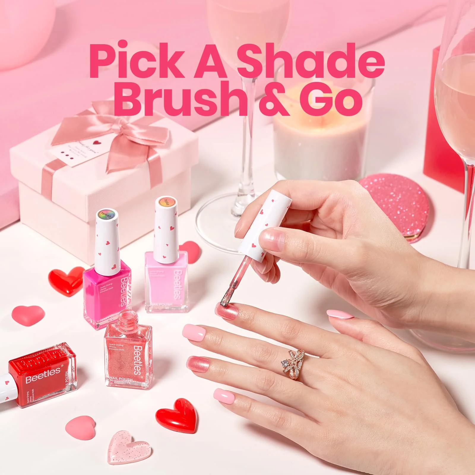 Beetles Pink Nail Polish Set - Love's Prism 12 Colors Nails Quick Dry Nail Polish Set - Image 6