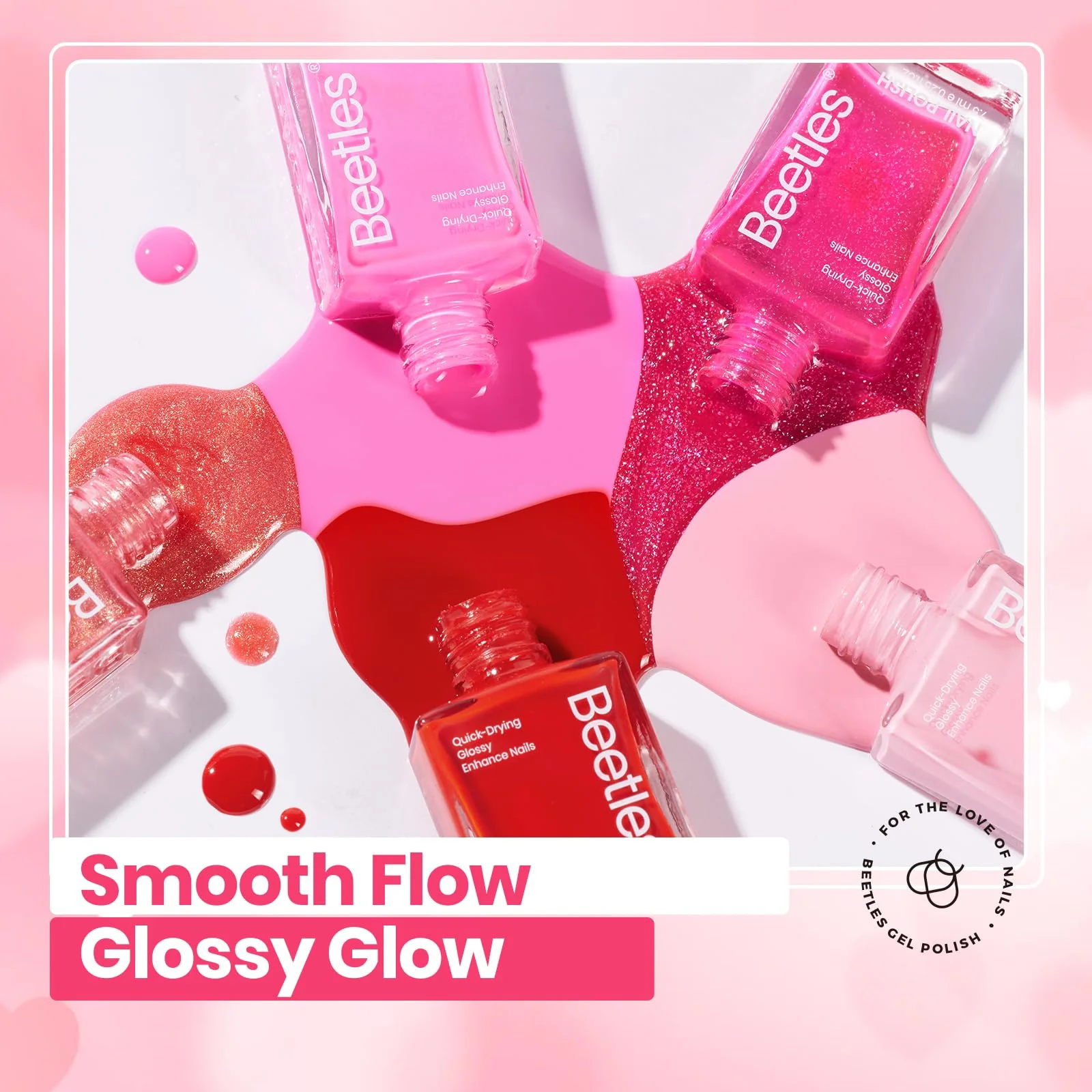 Beetles Pink Nail Polish Set - Love's Prism 12 Colors Nails Quick Dry Nail Polish Set - Image 7