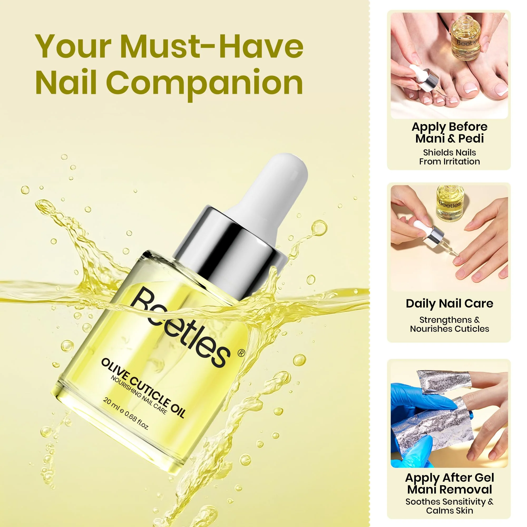Beetles Plant-Based Formula Healthier Cuticles Cuticle Oil For Nails 20ml Nail Care - Image 6