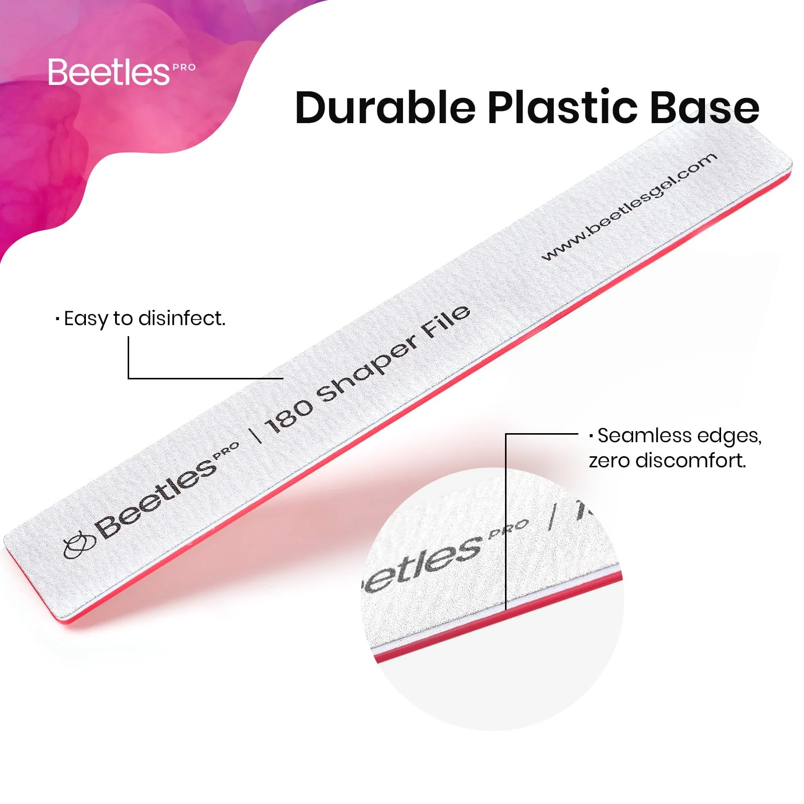 Beetles Pro 3-Pcs Nail File – Professional 1Pcs Reusable Peel and Stick File Core with 2Pcs 100/180 Grit Nail Files - Image 7