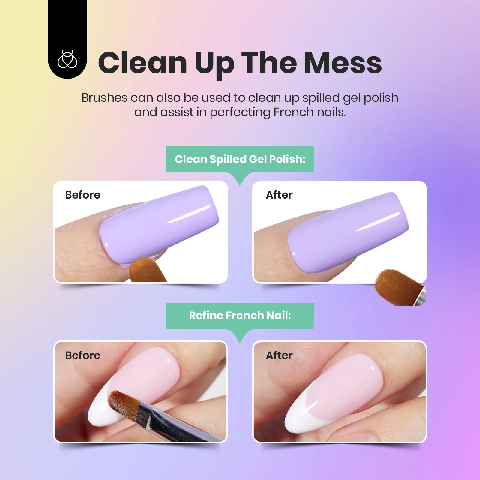 Beetles Pro 6 Pcs Double-Ended Nail Art Brush Set - Image 7