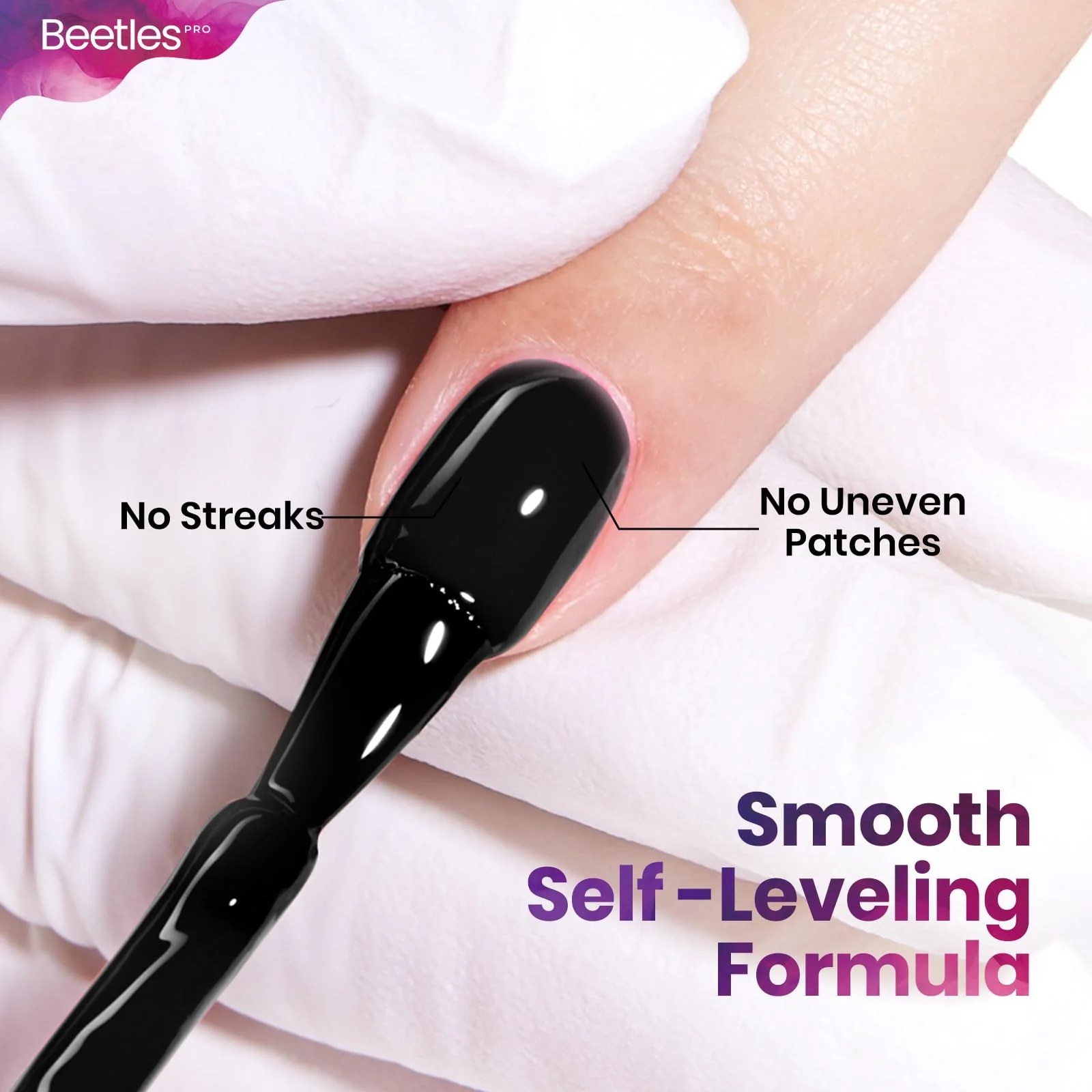 Beetles Pro Black Gel Polish - Chill Intentions Audrey Black Color 20ML Gel Polish - Image 6