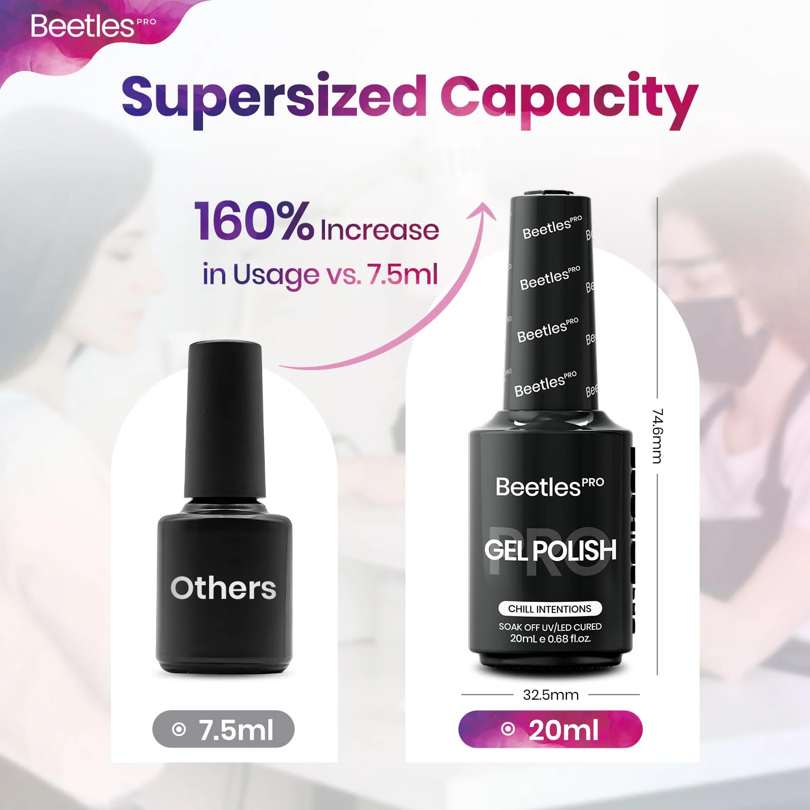 Beetles Pro Black Gel Polish - Chill Intentions Audrey Black Color 20ML Gel Polish - Image 7