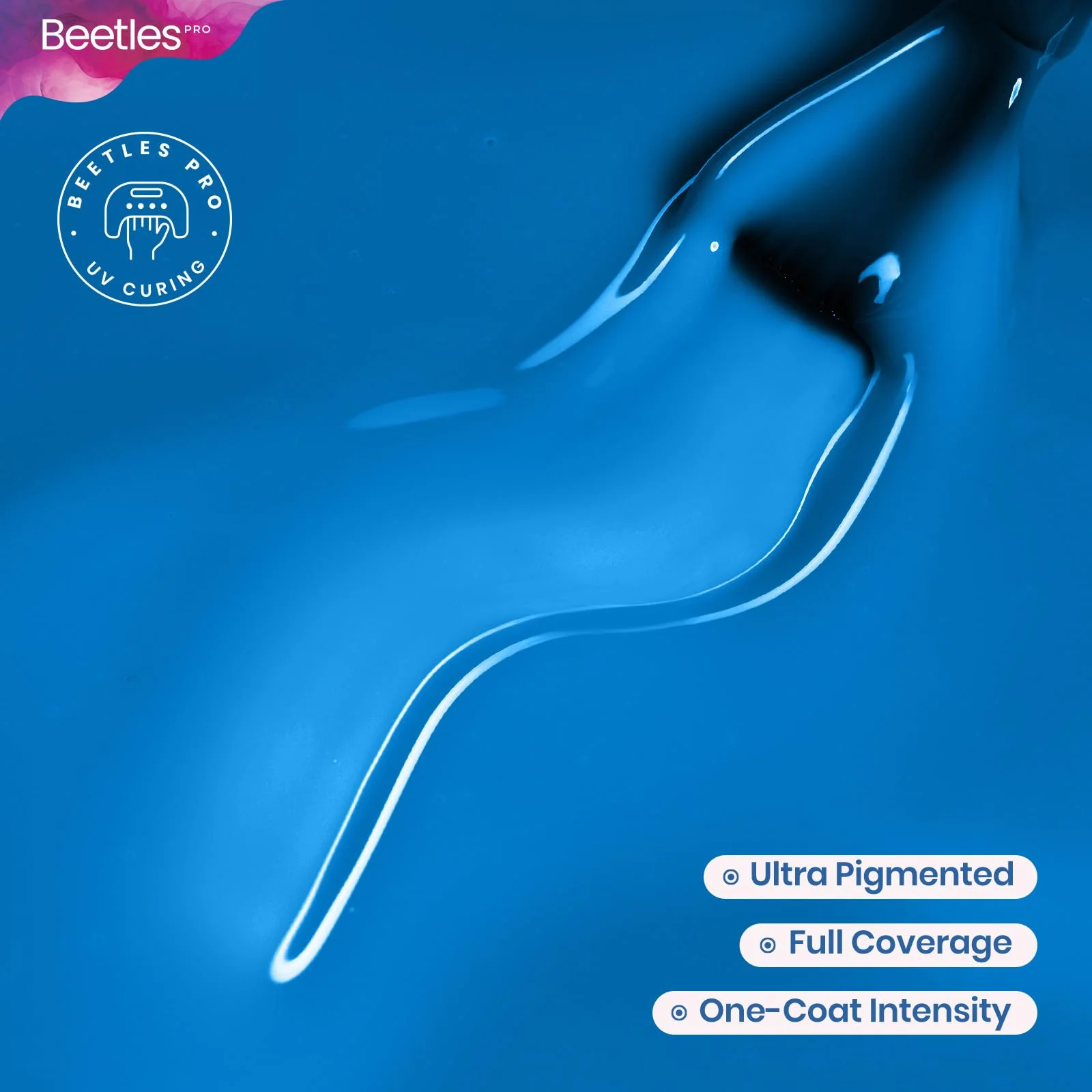 Beetles Pro Blue Gel Polish - Cold Shoulder, Navy Blue Color Gel Polish, UV Nail Lamp Cure Needed Nail Arts Salon-Quality Shine Long Lasting - Image 3