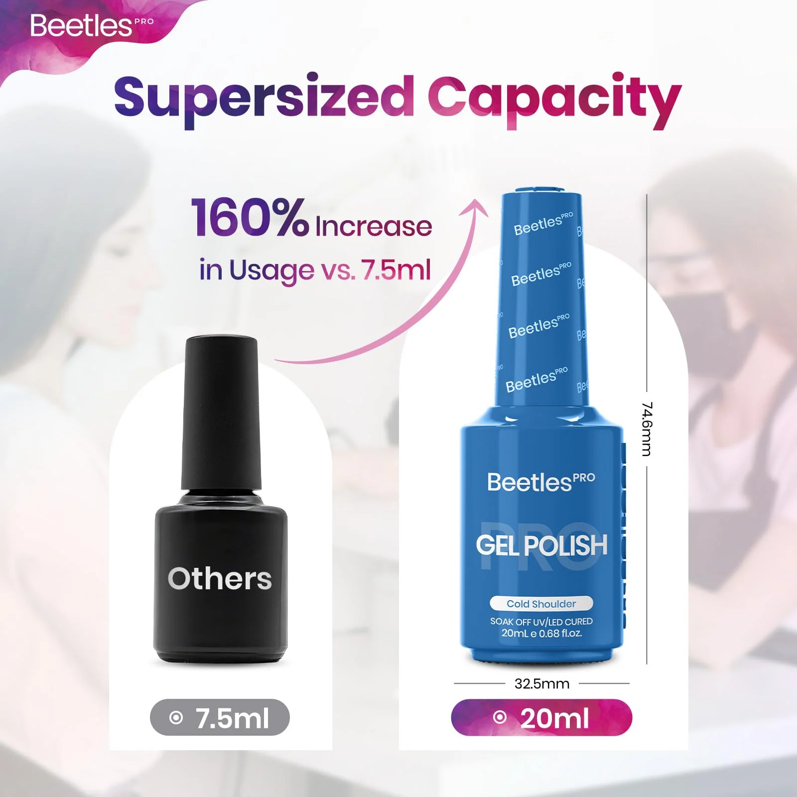 Beetles Pro Blue Gel Polish - Cold Shoulder, Navy Blue Color Gel Polish, UV Nail Lamp Cure Needed Nail Arts Salon-Quality Shine Long Lasting - Image 6