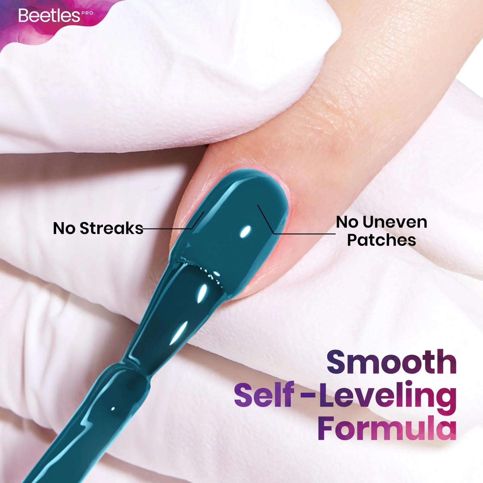 Beetles Pro Blue Gel Polish - Drown in Thought, Turquoise Blue Teal Color 20ML Gel Polish - Image 6
