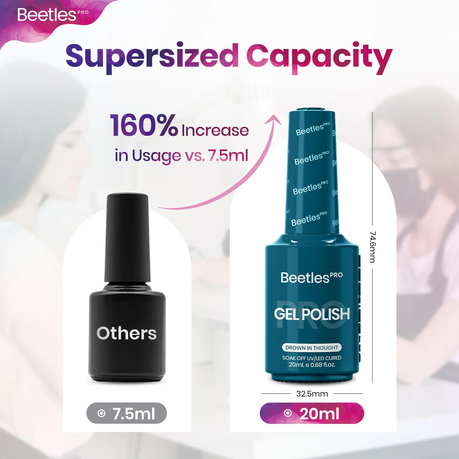 Beetles Pro Blue Gel Polish - Drown in Thought, Turquoise Blue Teal Color 20ML Gel Polish - Image 7