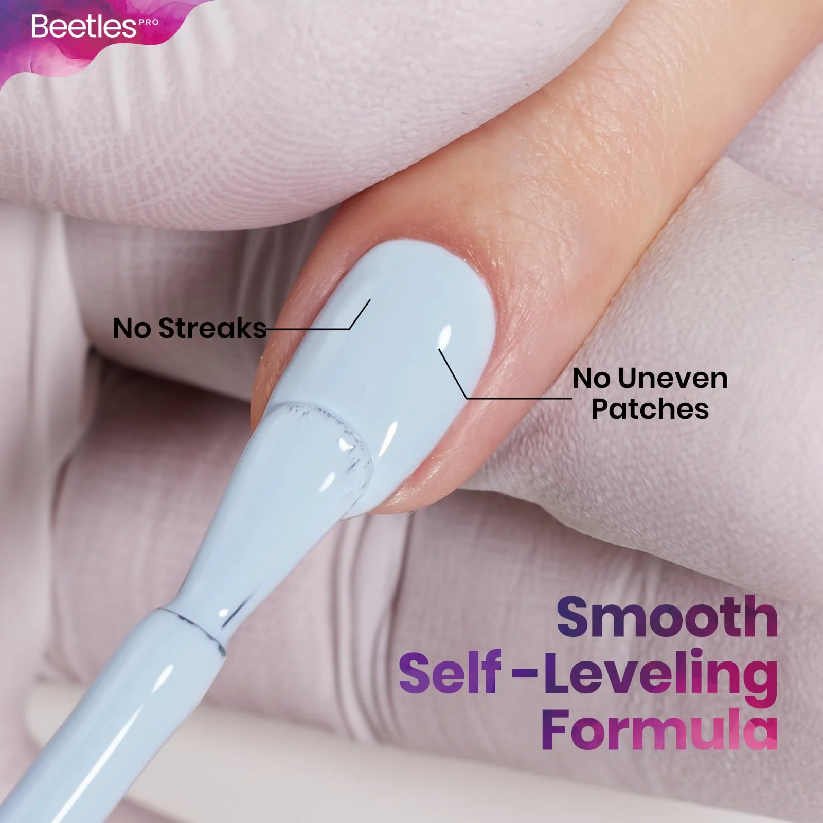Beetles Pro Blue Gel Polish -Slow Down, Sky Baby Blue Color 20ML Gel Polish - Image 5