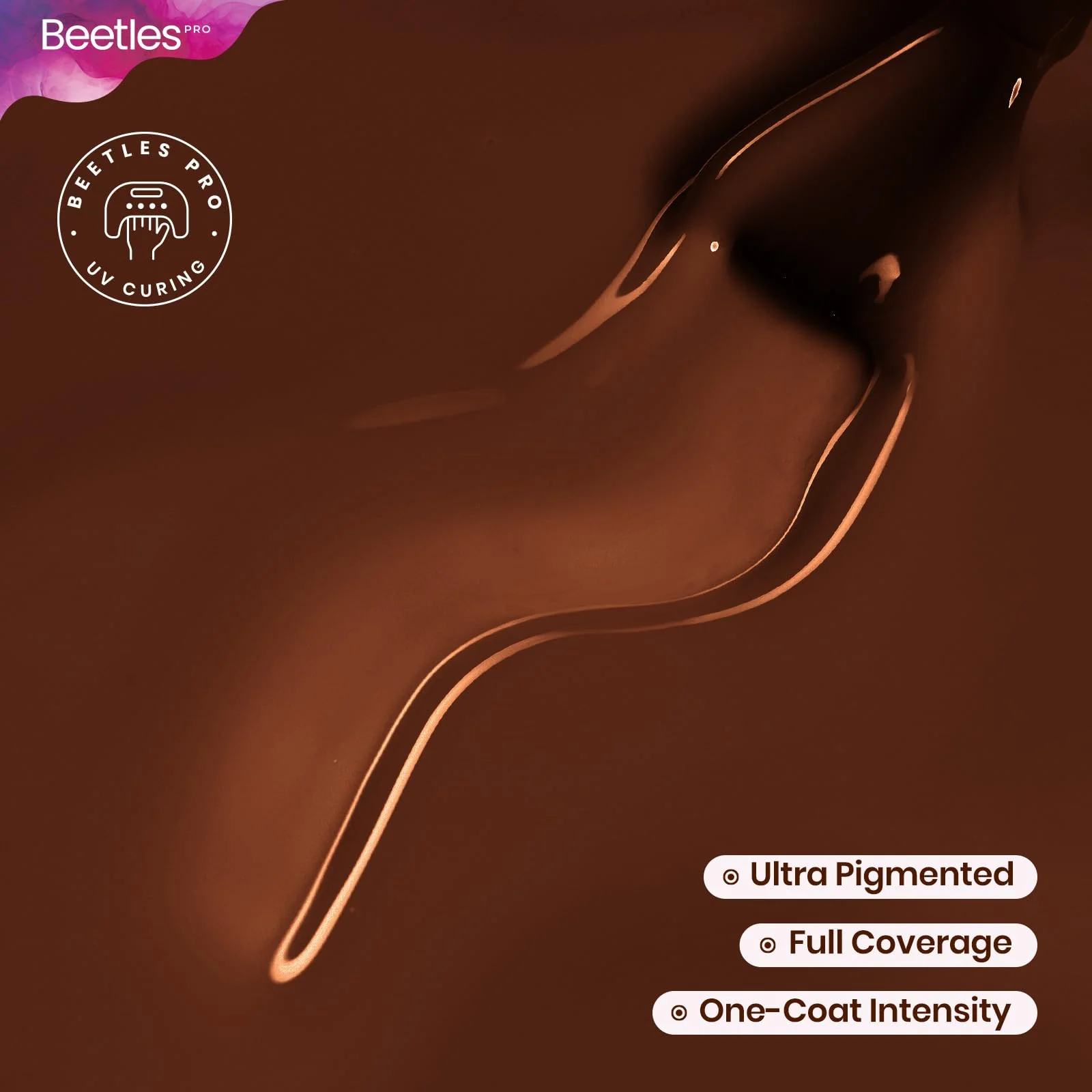 Beetles Pro Brown Gel Polish - Espresso Confession 1pc 20ml Dark Brown Color Gel Polish - Image 3