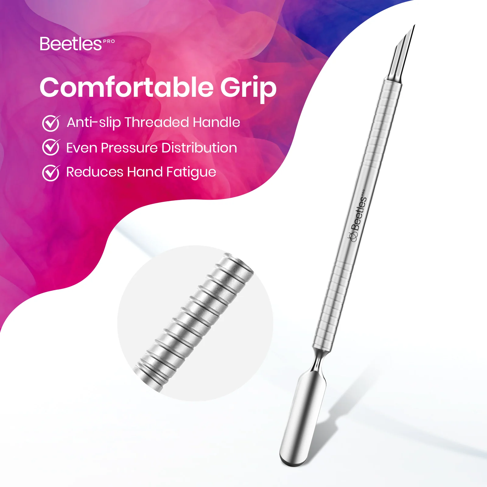 Beetles Pro Cuticle Trimmer Beveled Pusher (9mm) & Loop Pusher (23mm) - Image 5