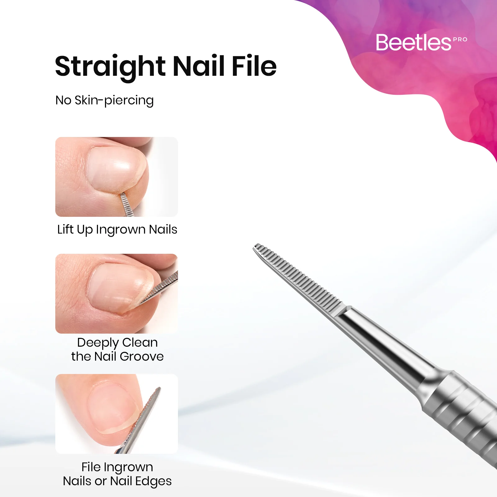Beetles Pro Cuticle Trimmer Curved Blade(5mm) & Serrated Edge(14mm) - Image 3
