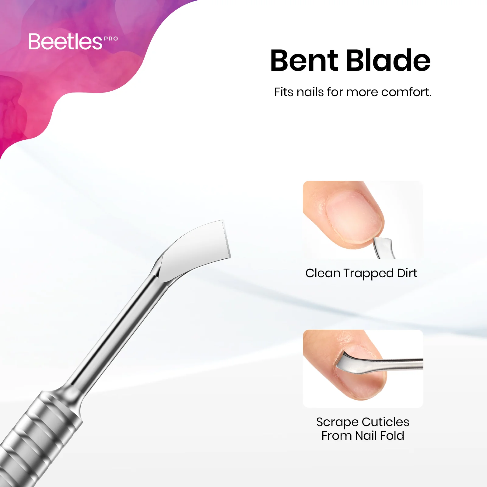 Beetles Pro Cuticle Trimmer Curved Blade(5mm) & Serrated Edge(14mm) - Image 4