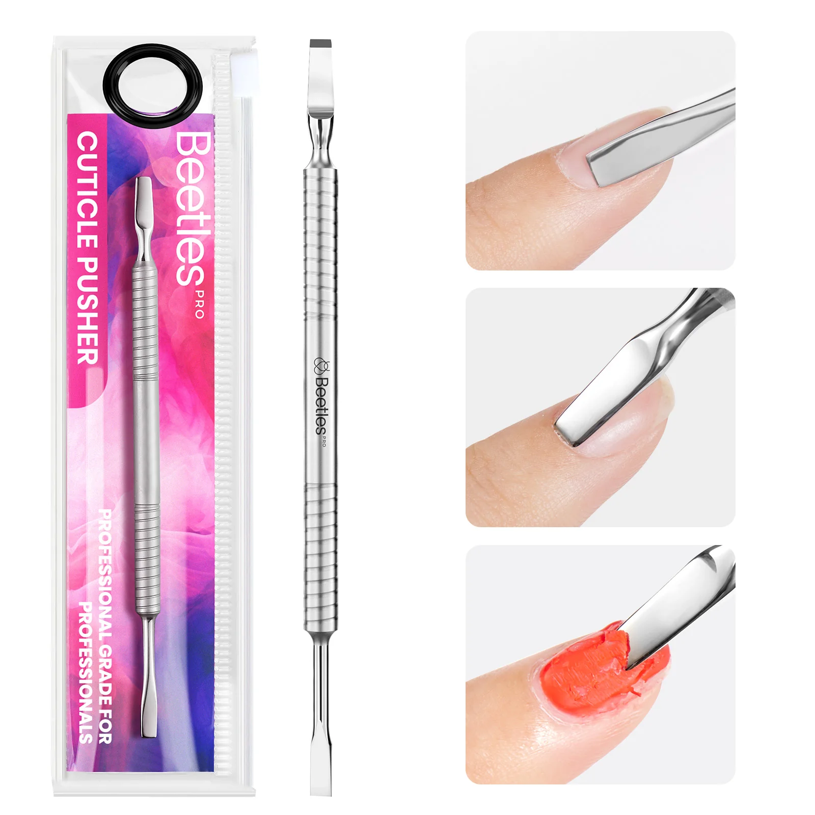 Beetles Pro Cuticle Trimmer Straight Pusher(14mm) & Straight Blade(15mm)