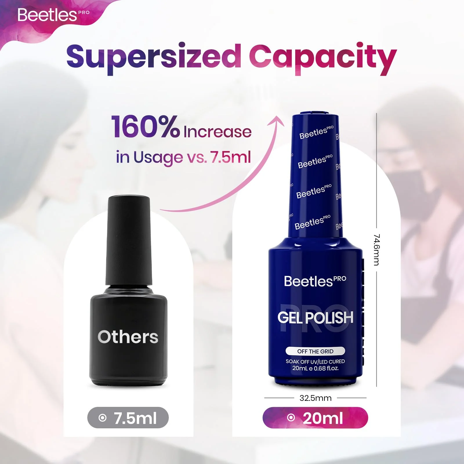 Beetles Pro Dark Blue Gel Nail Polish - Off The Grid Cobalt Blue 20ML Color Gel Polish - Image 6