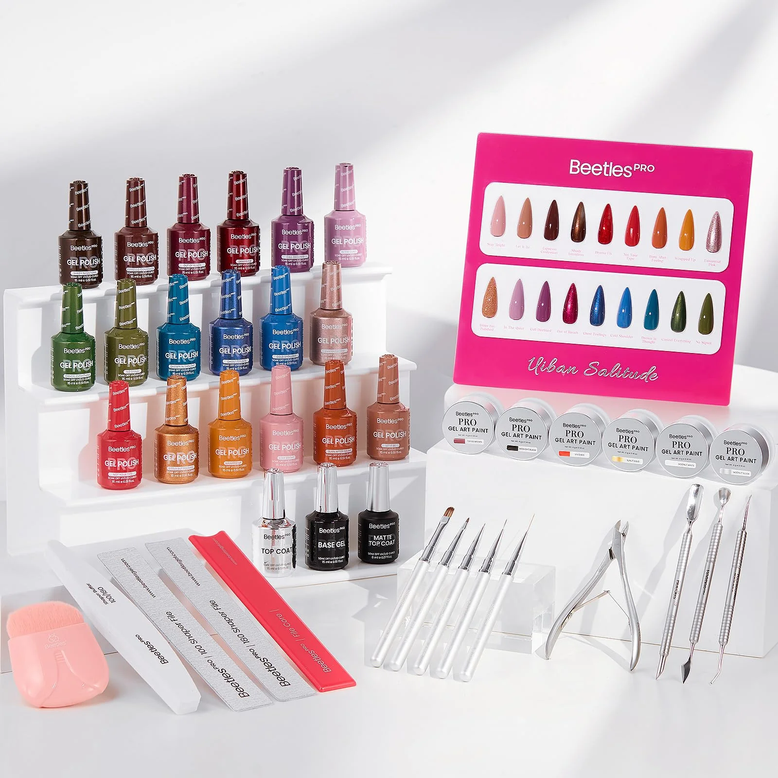 Beetles Gel Nail Starter Kit Pro Professional 18 Colors All-in-One Mani Kit - Image 7