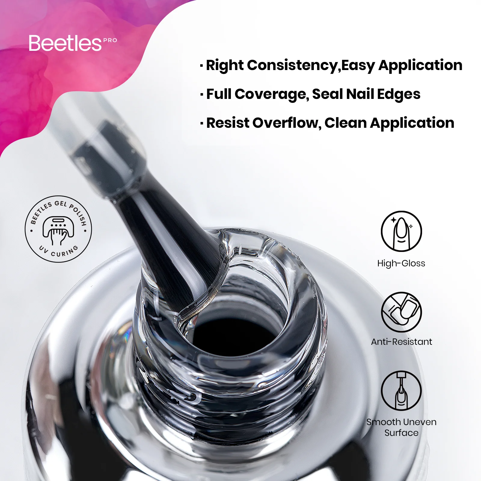 Beetles Pro Gel Top Coat HEMA Free TPO Free 20ml - Image 3