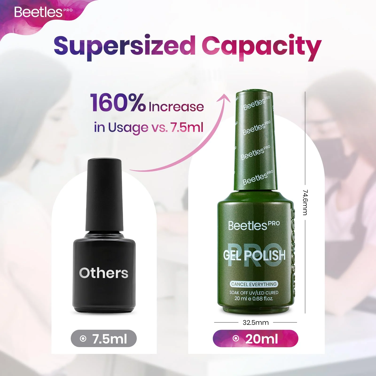 Beetles Pro Green Gel Polish - Cancel Everything, 1pc 20ml Army Green Color Glitter Gel Polish - Image 7
