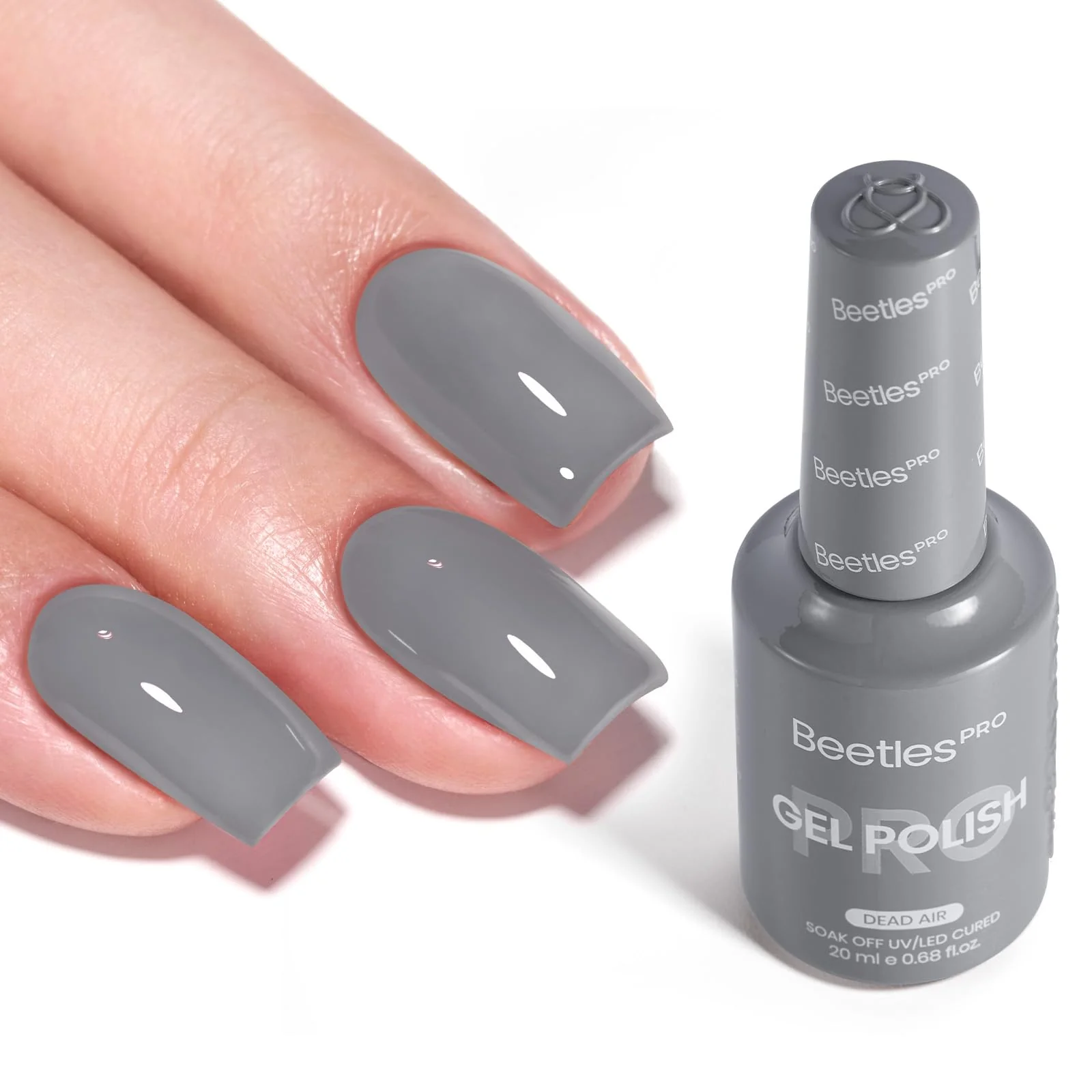 Beetles Pro Grey Gel Polish - Dead Air Dark Grey Color 20ML Gel Polish