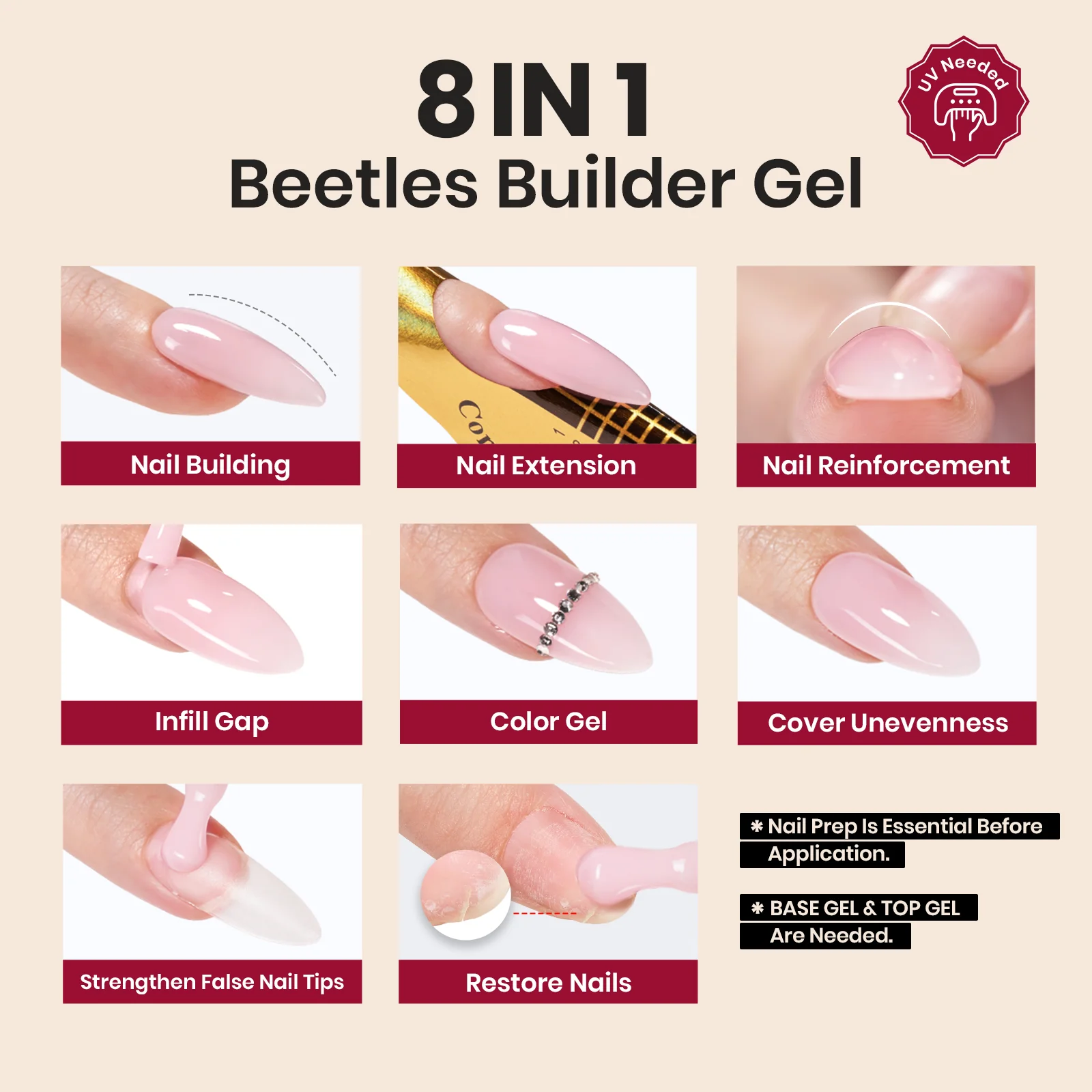 Beetles Pro HEMA Free TPO Free Natural Nude Builder Gel - Image 3