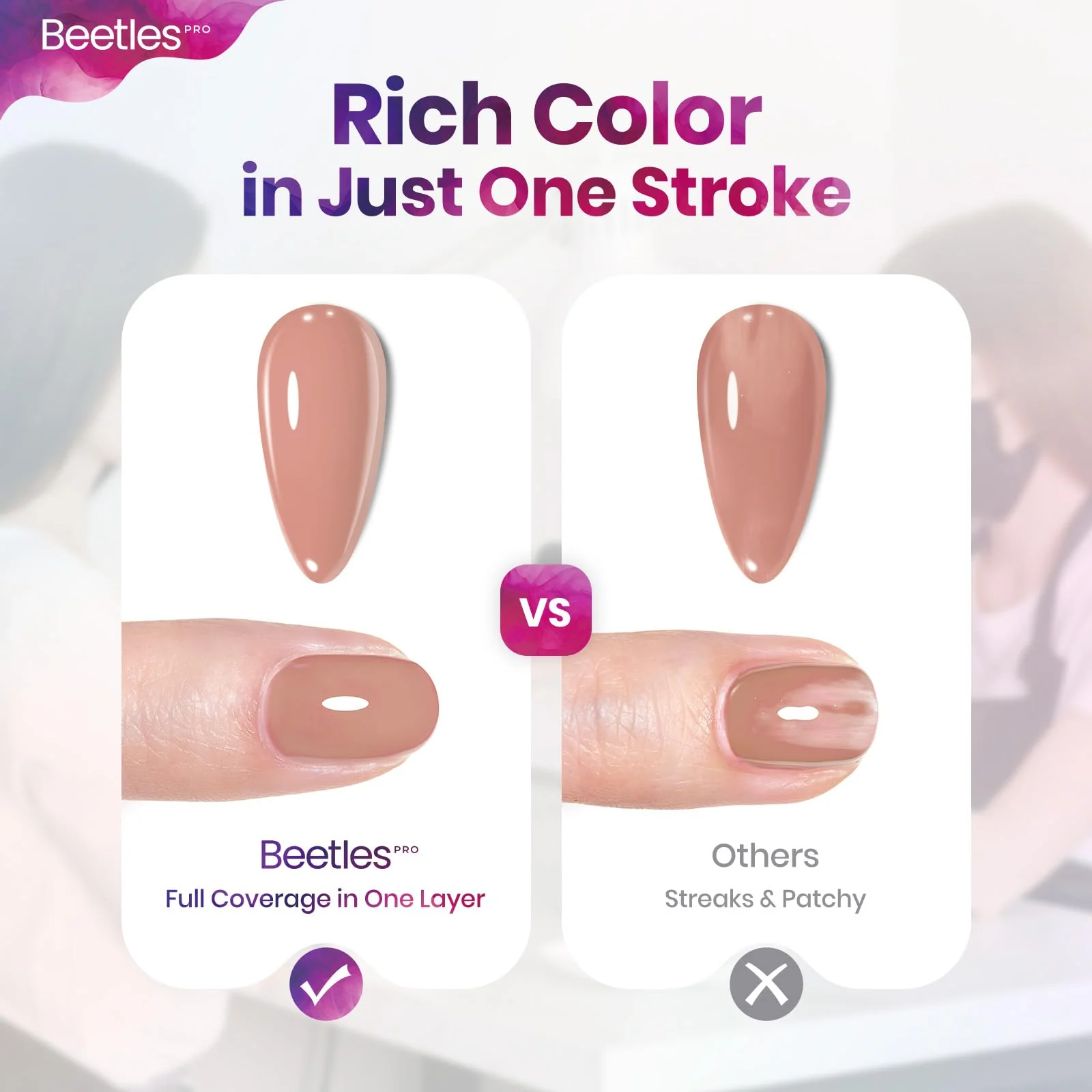 Beetles Pro Jelly Gel Nail Polish - Romantic Burnout, HEMA Free & TPO Free, 15ml Nude Jelly Color Gel Polish - Image 4