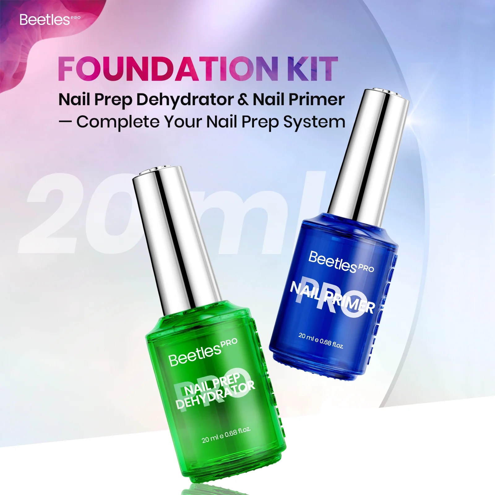 Beetles Pro Nail Dehydrator and Primer Set HEMA Free TPO Free 2Pcs 20ml - Image 2