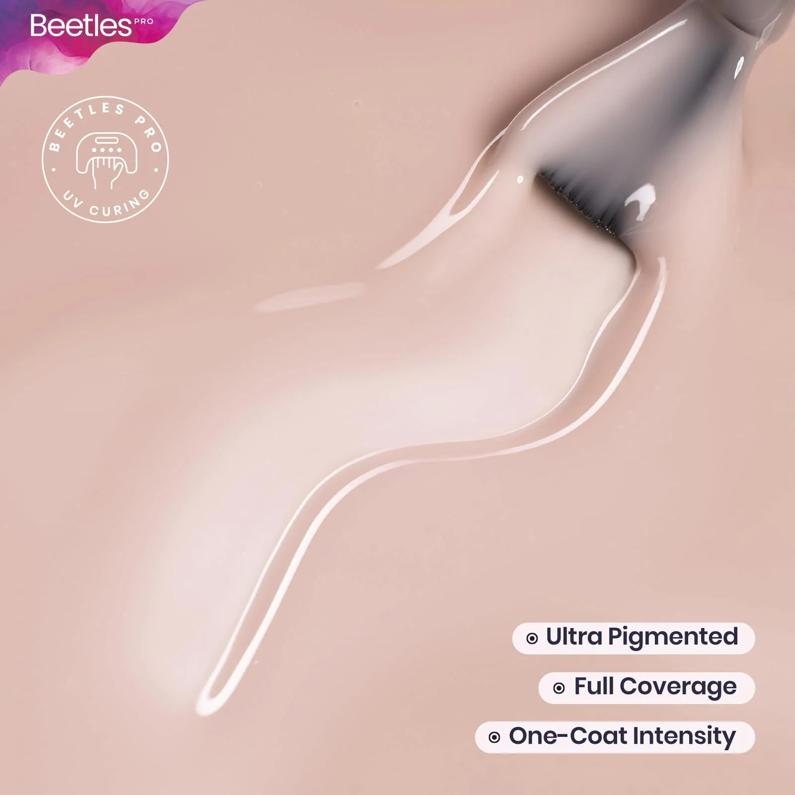 Beetles Pro Nude Gel Nail Polish - Go With It,HEMA Free & TPO Free, 15ml Milky Nude Color Gel Polish - Image 3