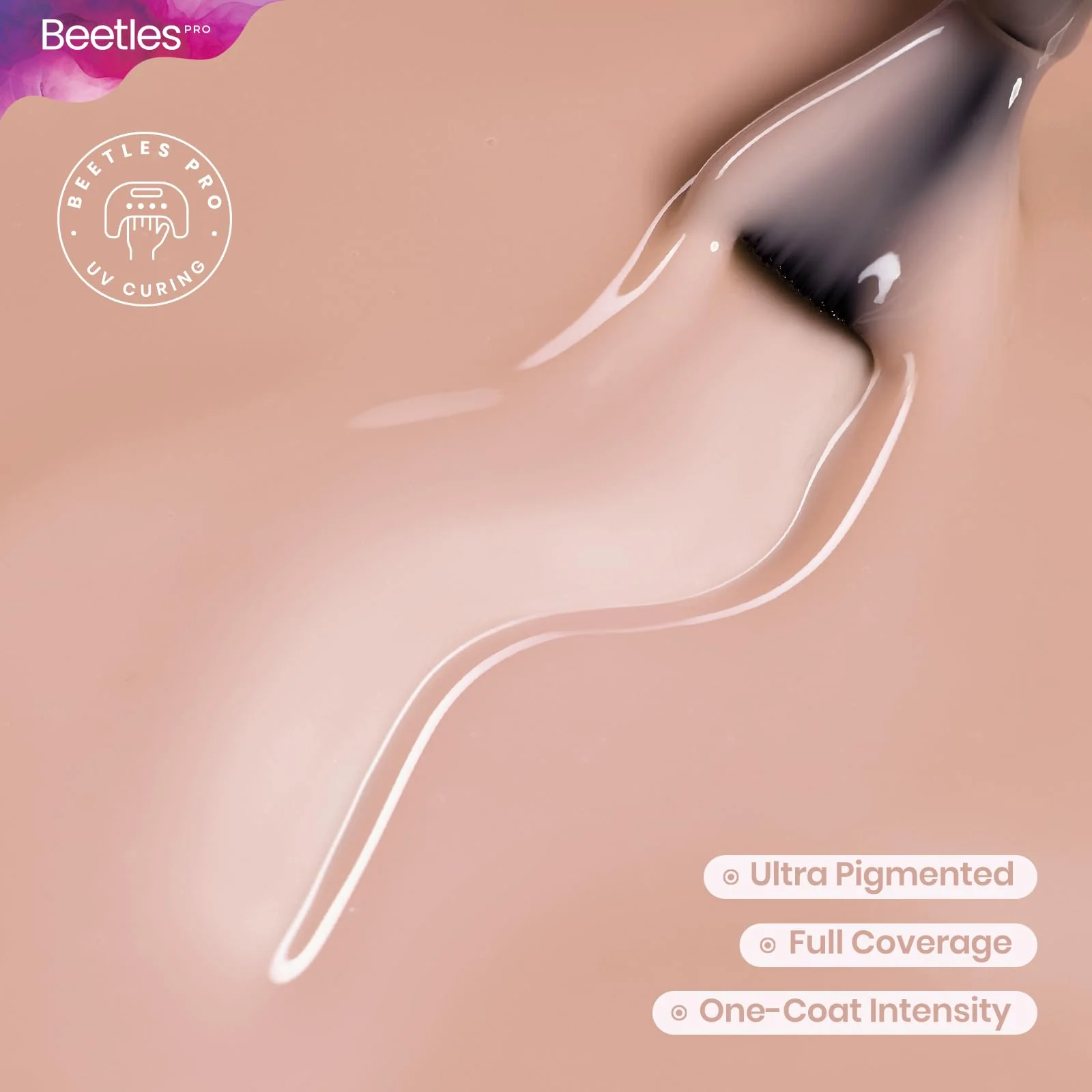 Beetles Pro Nude Gel Nail Polish - Insecure but Pretty，HEMA Free & TPO Free, 15ml Milky Nude Color Gel Polish - Image 3