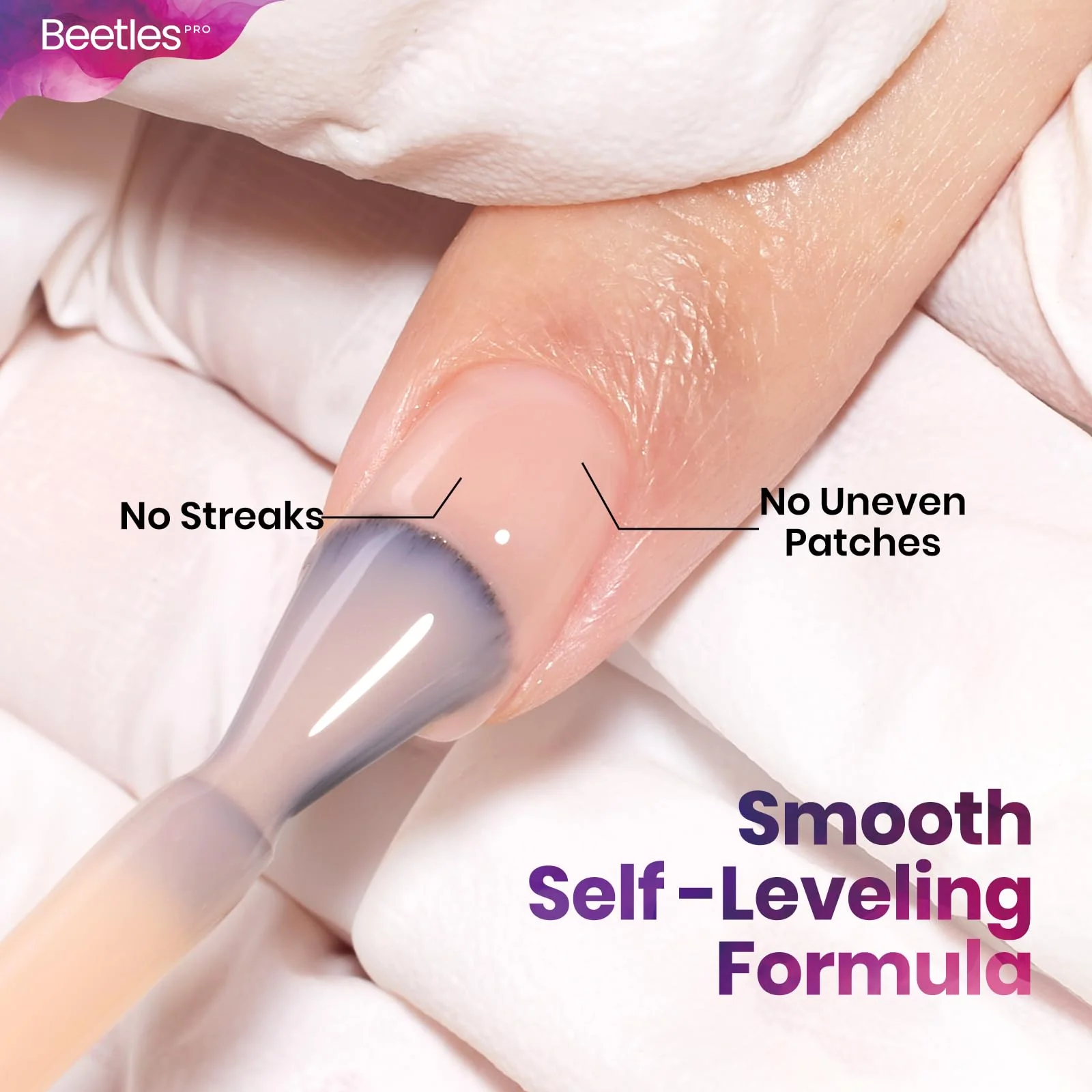 Beetles Pro Nude Gel Nail Polish - Insecure but Pretty，HEMA Free & TPO Free, 15ml Milky Nude Color Gel Polish - Image 5