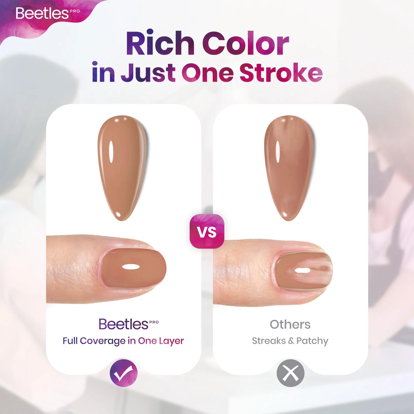 Beetles Pro Nude Gel Polish Let It Be 1 Pcs 20ml Nude Brown Neutral Gel Polish - Image 6