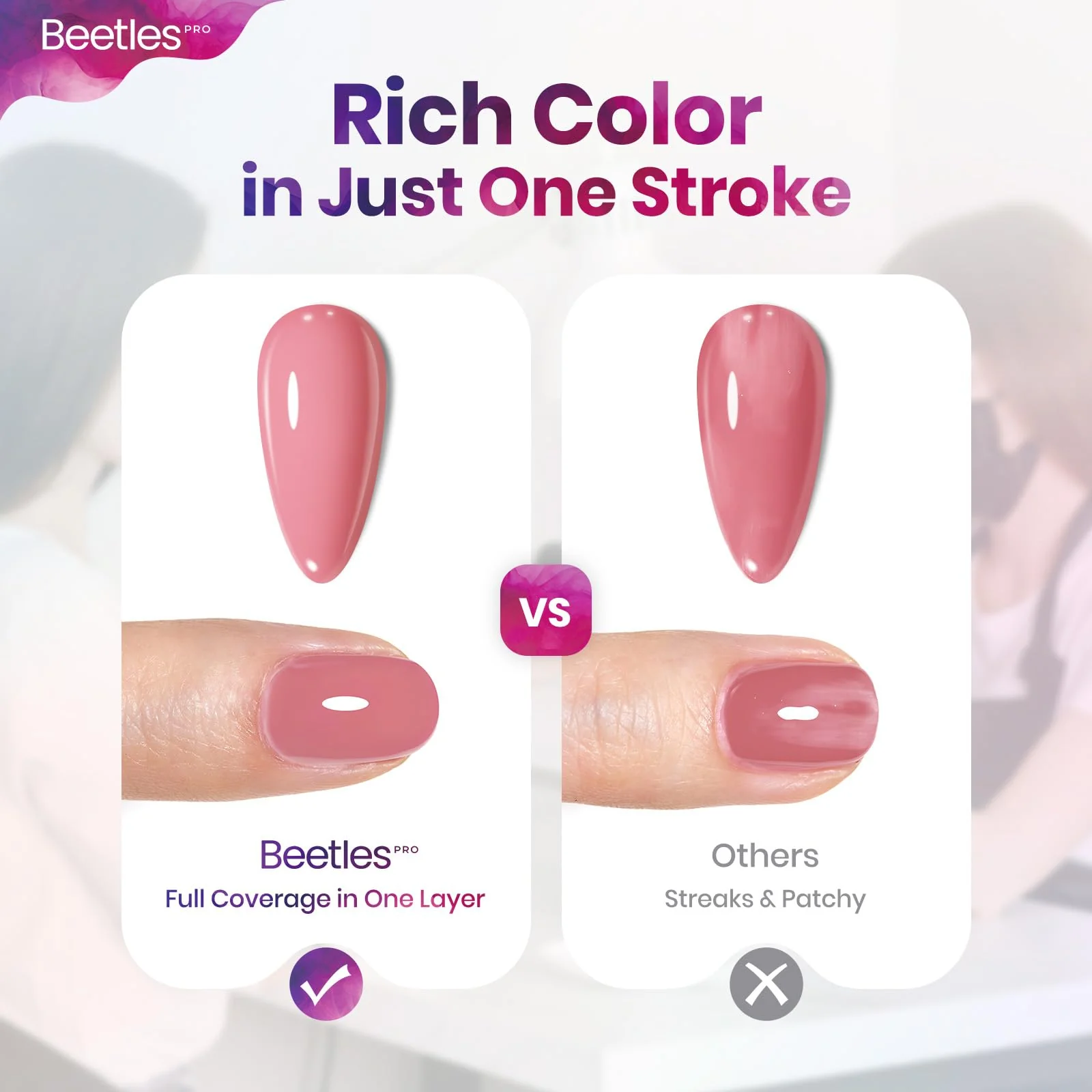 Beetles Pro Pink Gel Polish Nails Shake It Off - 1 Pcs 20ml Nude Pink Color Gel Polish - Image 4