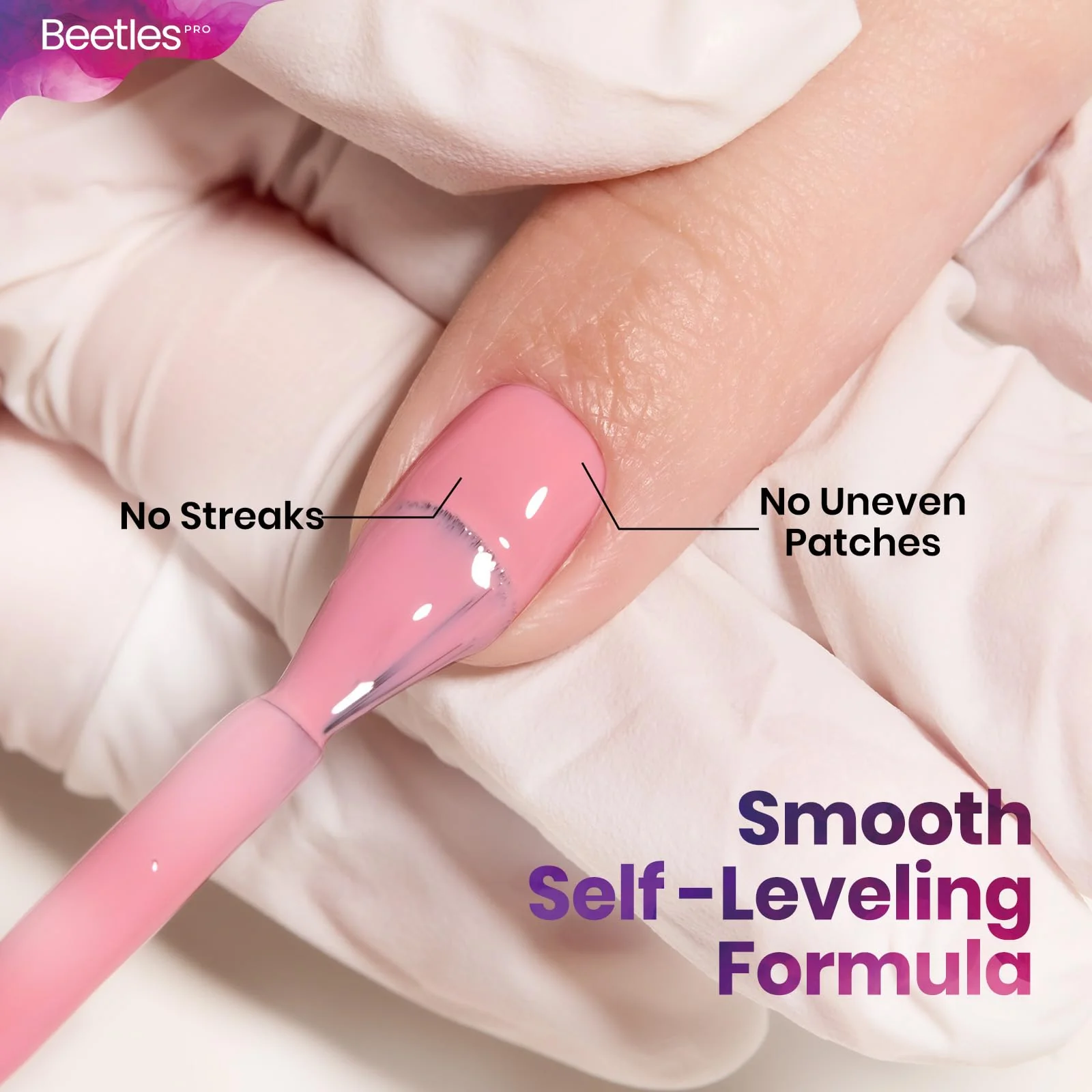 Beetles Pro Pink Gel Polish Nails Shake It Off - 1 Pcs 20ml Nude Pink Color Gel Polish - Image 5