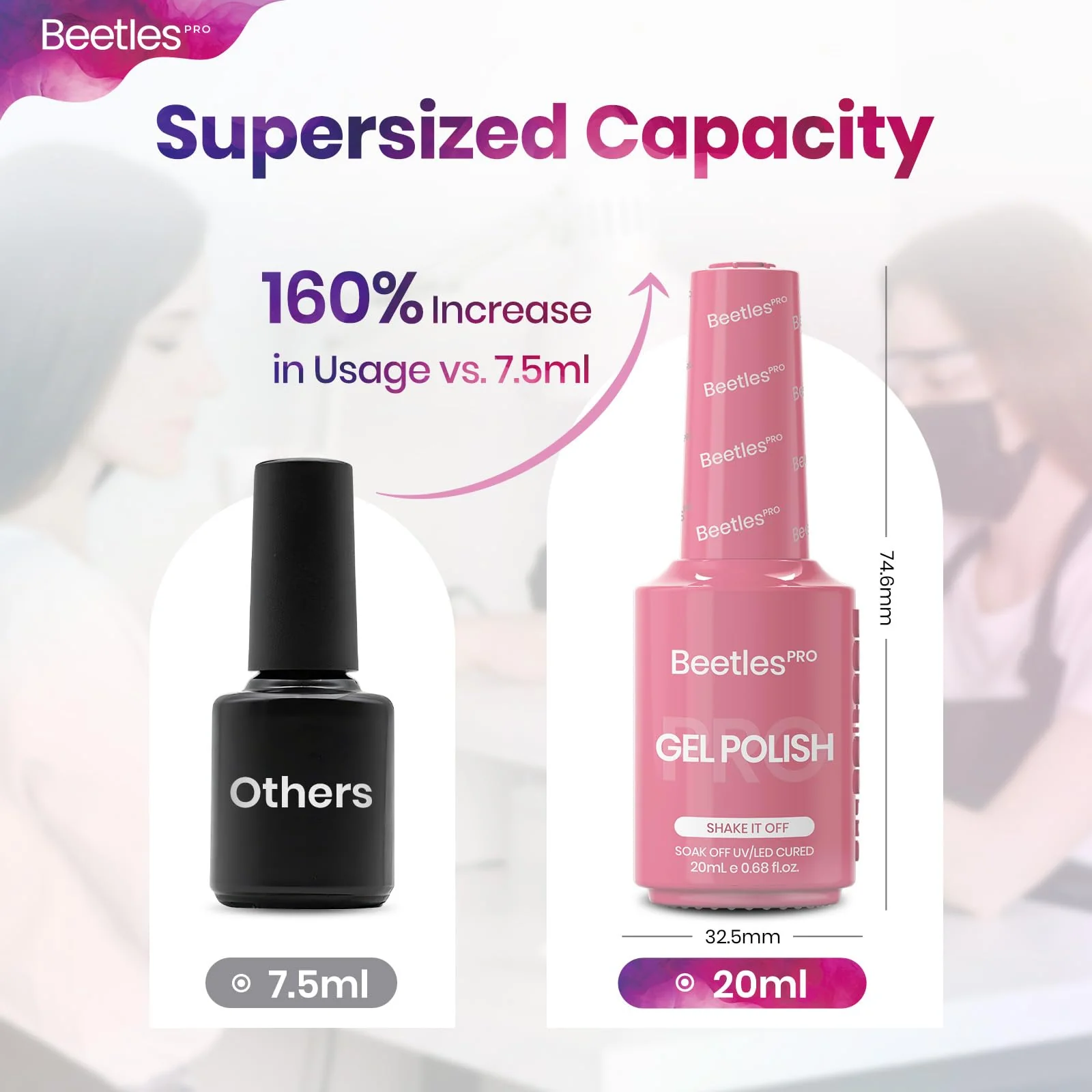 Beetles Pro Pink Gel Polish Nails Shake It Off - 1 Pcs 20ml Nude Pink Color Gel Polish - Image 6