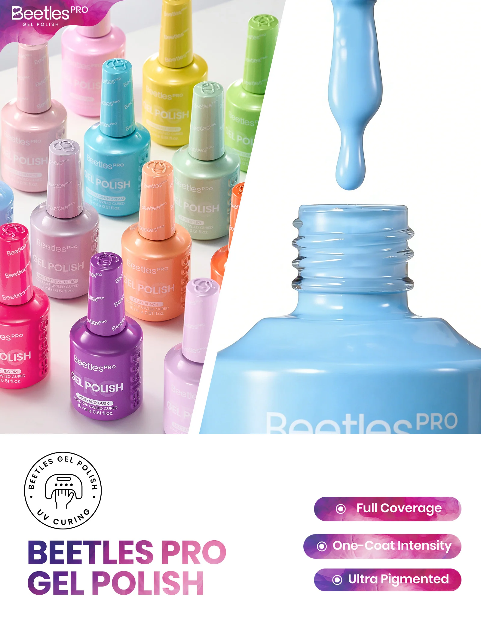 Beetles Pro Poetry of Garden HEMA Free TPO Free 18 Colors Gel Nail Polish Set 15ml - Image 4