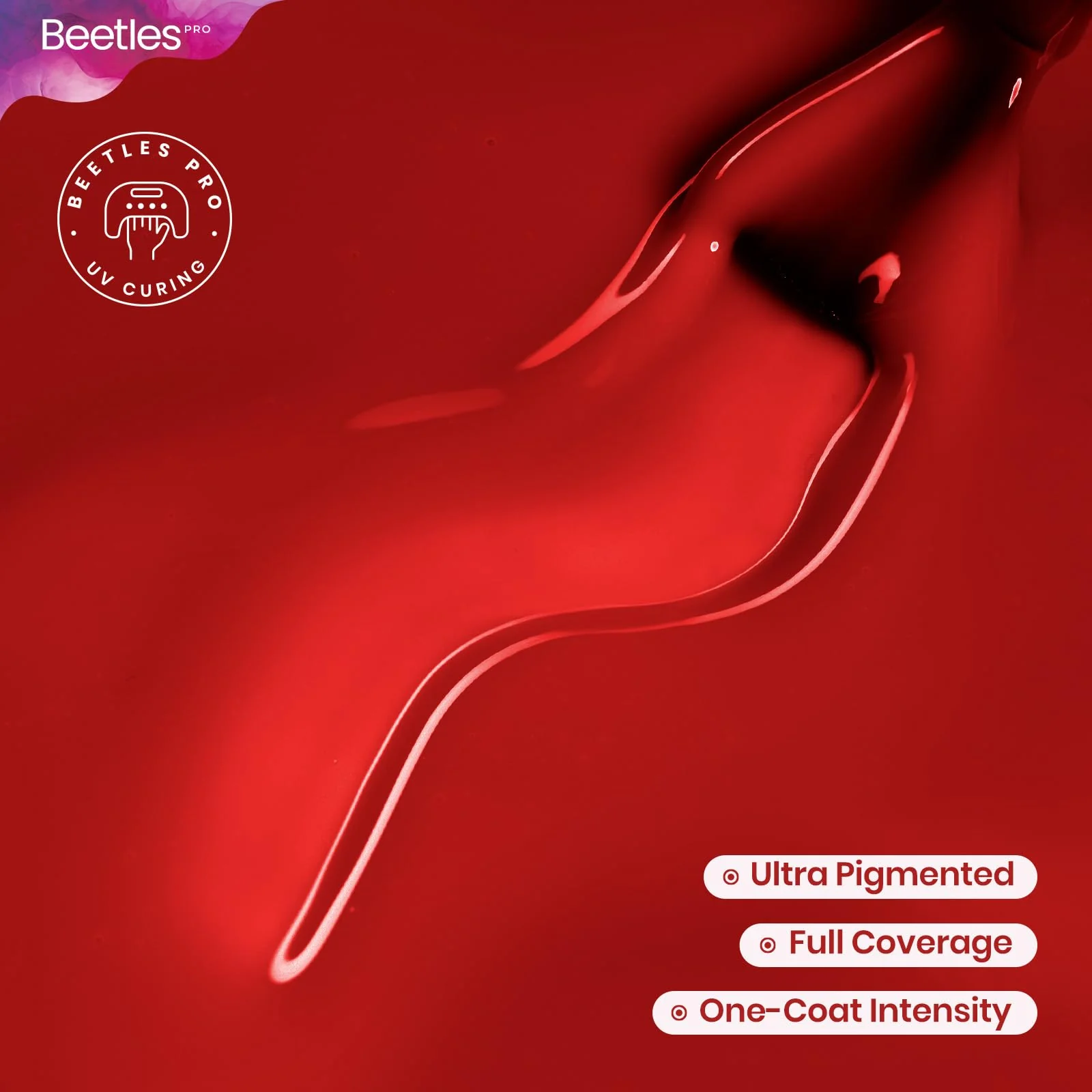 Beetles Pro Red Gel Polish - Safe but Spicy, Burgundy Wine Red Color 20ML Gel Polish - Image 3