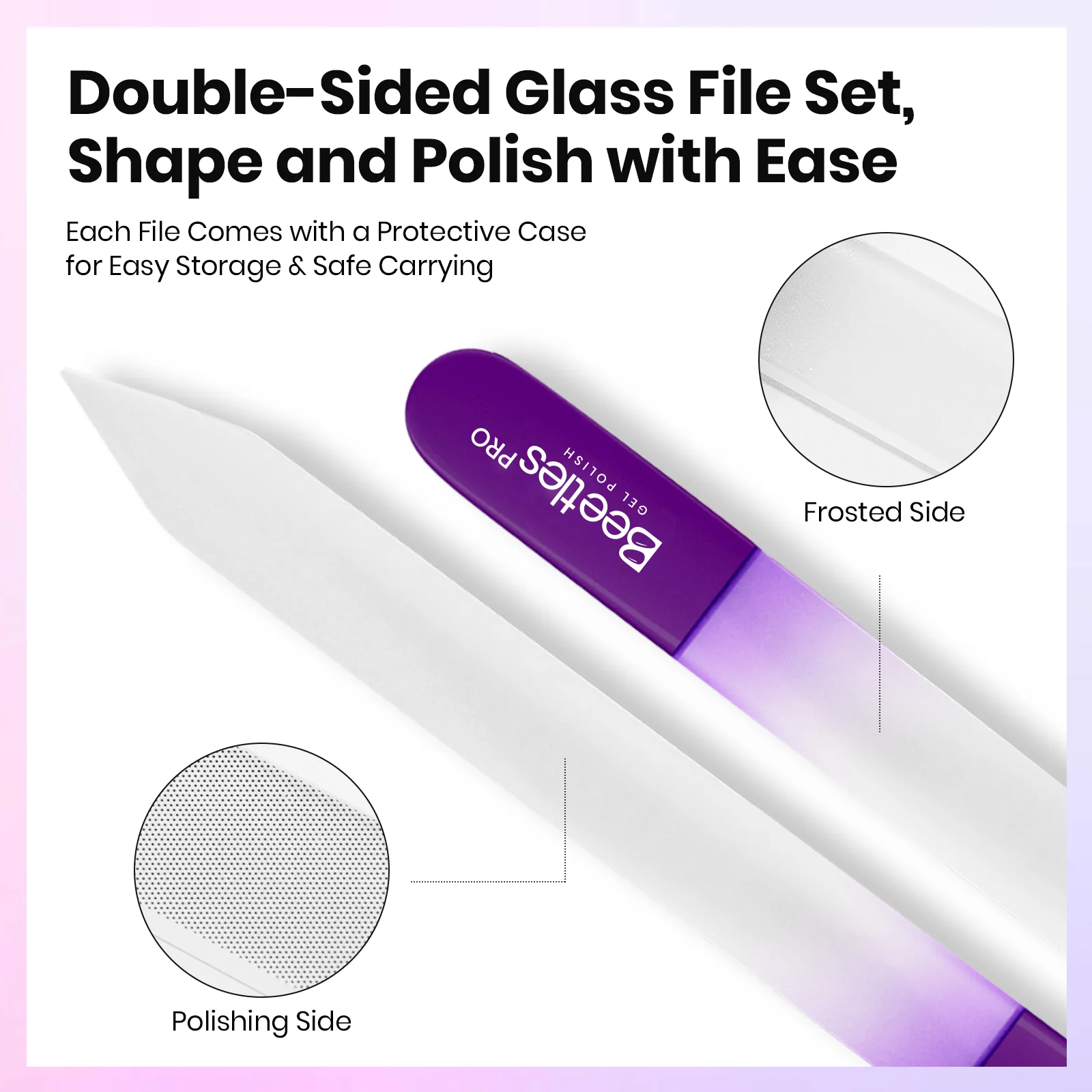 Beetles Pro Shine & Shape Trio Glass Nail File - Image 2
