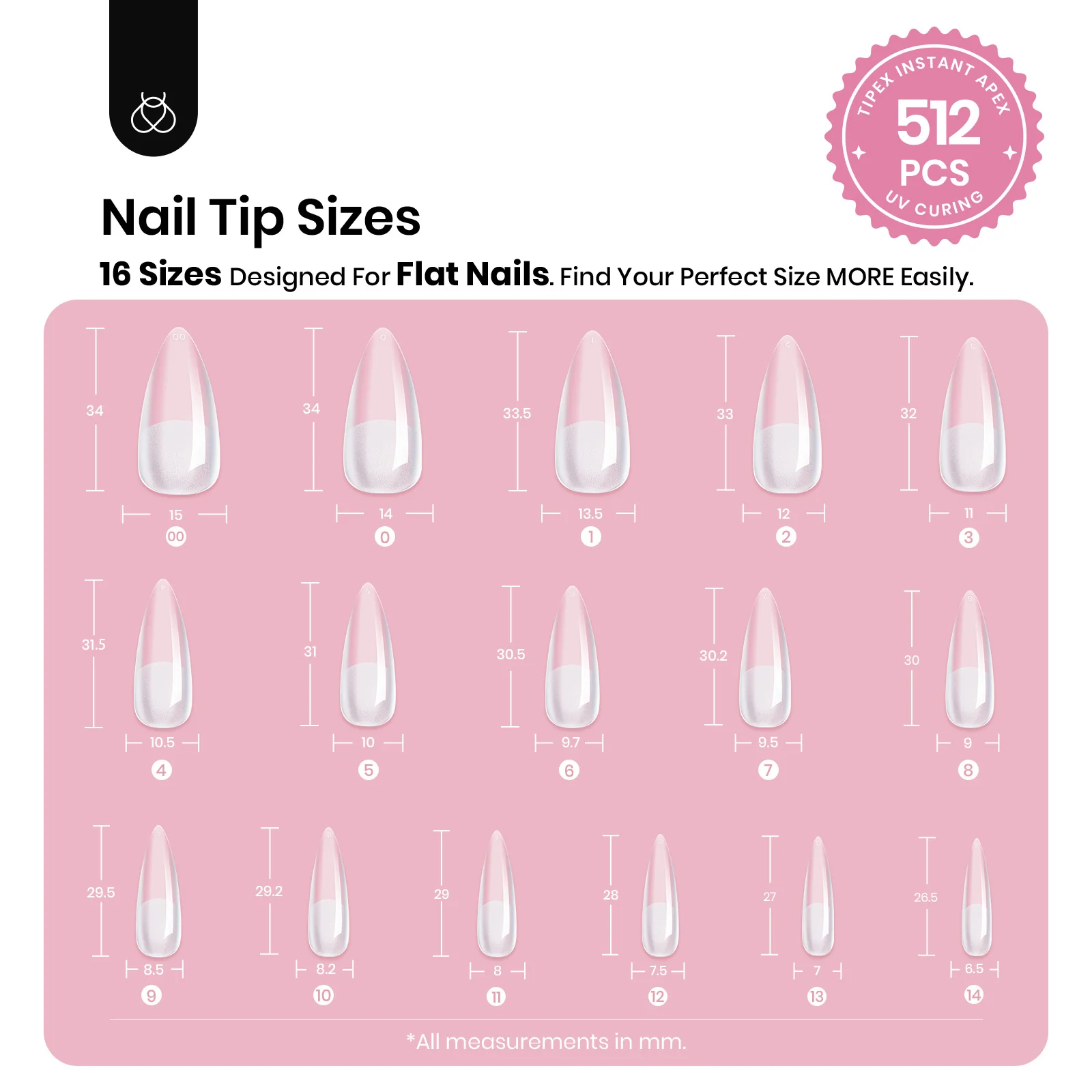 Beetles Pro Tipex Instant Apex Nail Tips, Long Stiletto 512pcs, Thicker Strong Acrylic Tips for DIY Salon-look Extensions - Image 6