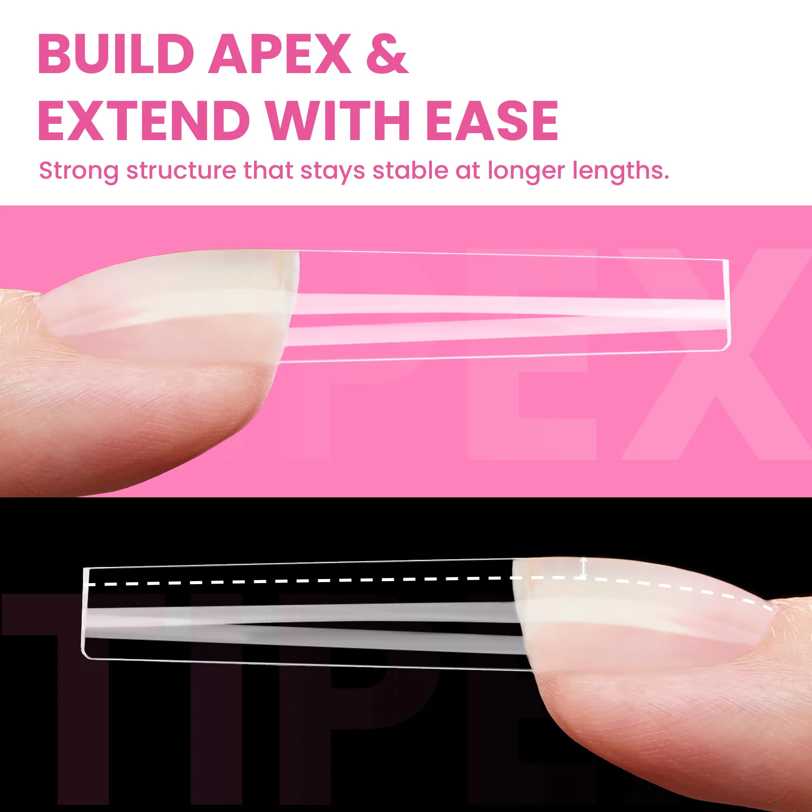 Beetles Pro Tipex Instant Apex Nail Tips, XXL Square 512pcs 16 Sizes for DIY Salon-look Extensions - Image 4