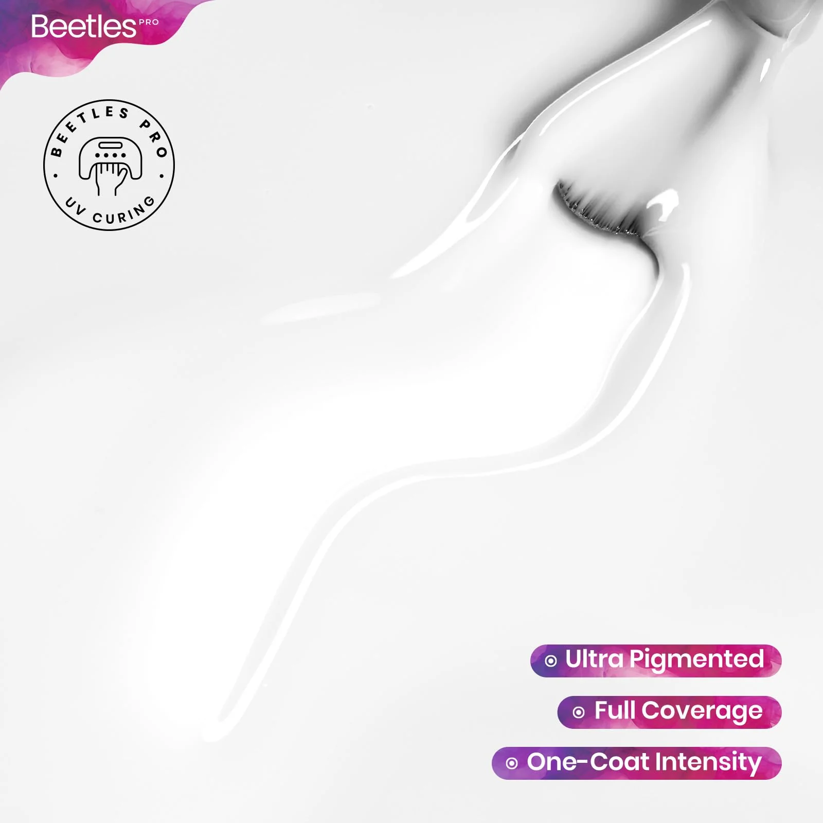 Beetles Pro White Gel Nail Polish - Craving Calm, HEMA Free & TPO Free, 15ml White Color Gel Polish - Image 4