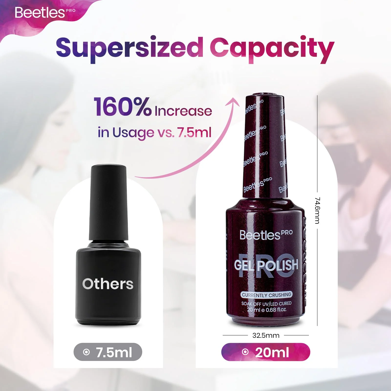 Beetles Proe Red Gel Polish - Currently Crushing Dark Cherry Mocha Red Color 20ML Glitter Plum Gel Nail Polish - Image 7