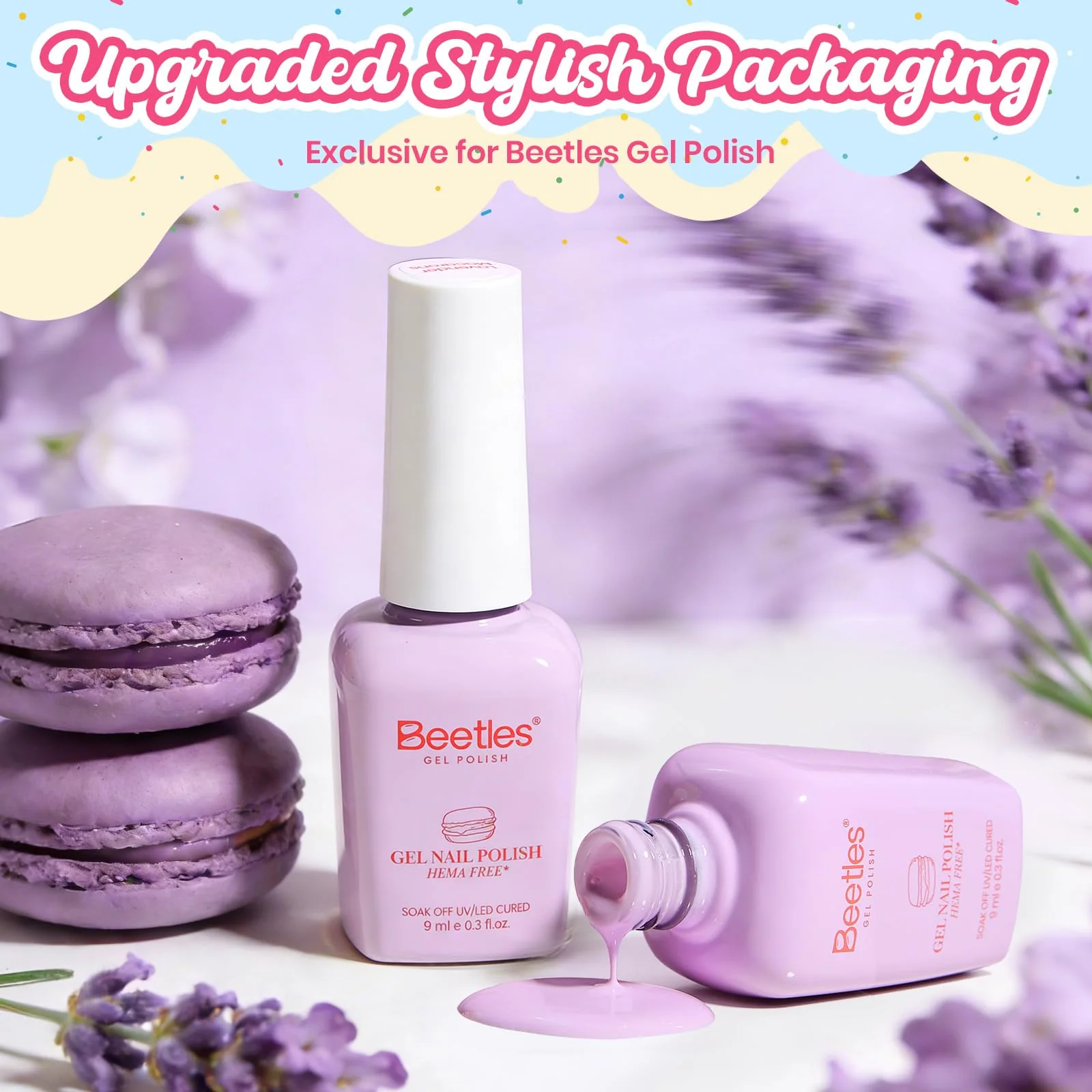 Beetles Purple Gel Nail Polish - Lavender Macarons Pastel Purple Gel Polish - Image 2