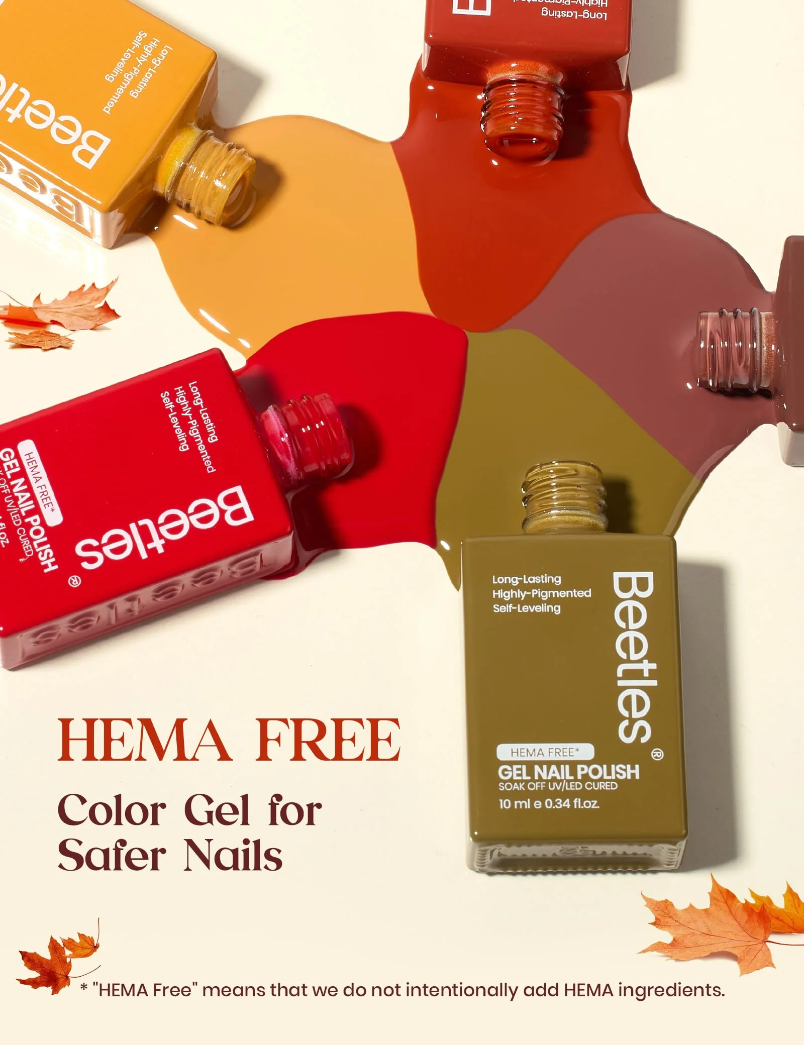 Beetles Retro Reverie Gel Nail Polish Set Hema-Free 30 Colors Autumn Burgundy Orange Colors - Image 8