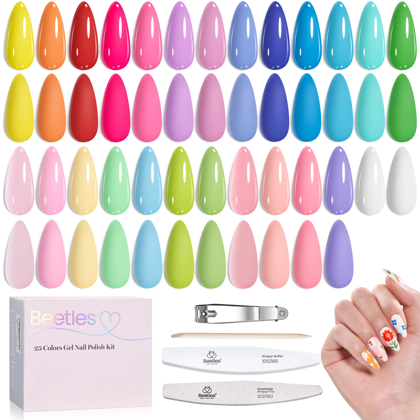 Beetles Rustic Sonata Nails Gel Nail Polish Set 25 Colors Summer Nails