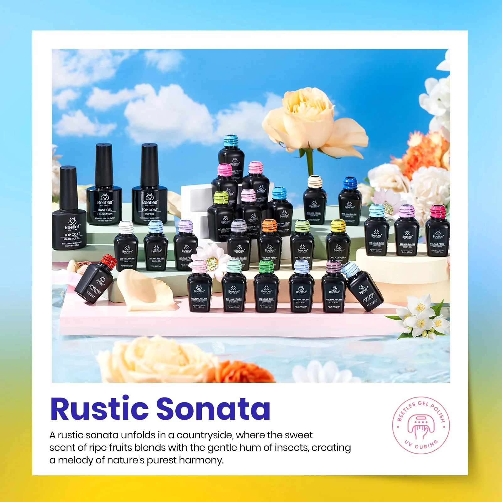 Beetles Rustic Sonata Nails Gel Nail Polish Set 25 Colors Summer Nails - Image 3
