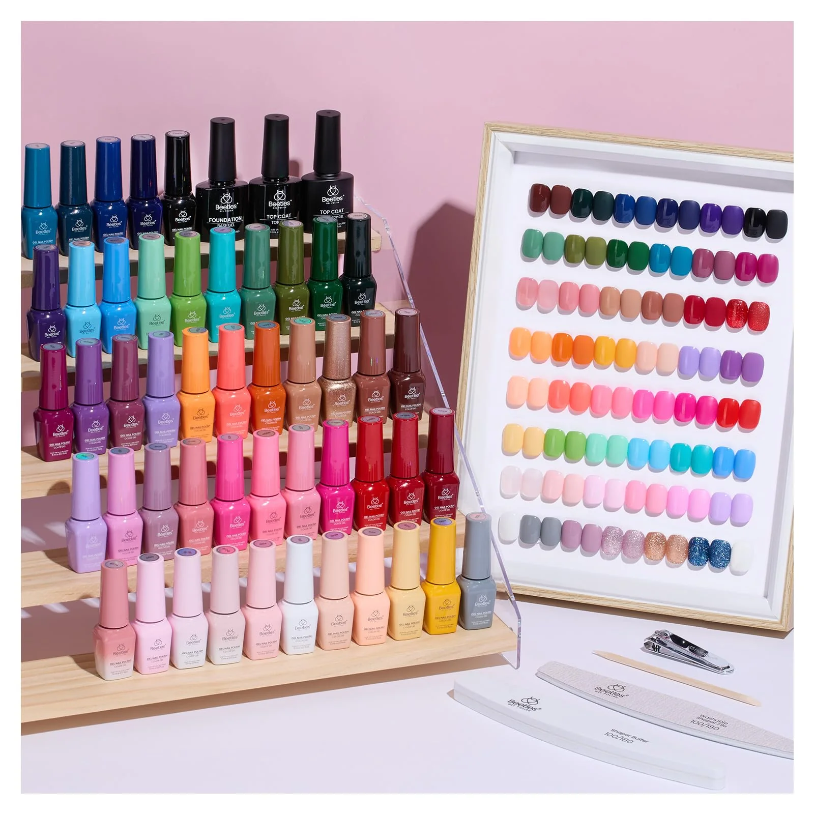 Beetles Gel Nail Starter Kit Seasons Variation 48 Colors Glitter All-in-One Mani Set