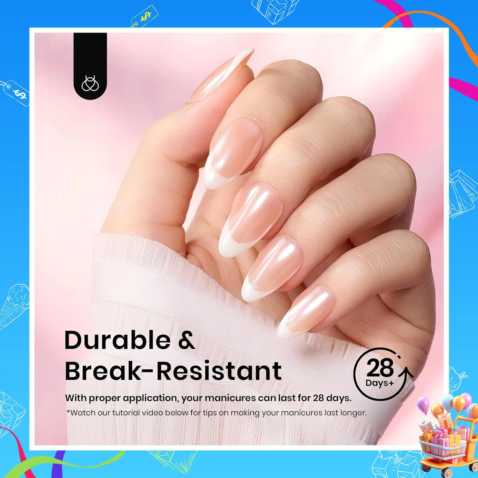 Beetles Short Almond Nail Tips: 12 Sizes 288 PCS Half Matte Full Cover Gel Tips Clear Acrylic Gel Nail Tips Almond Shape for DIY Extension - Image 4