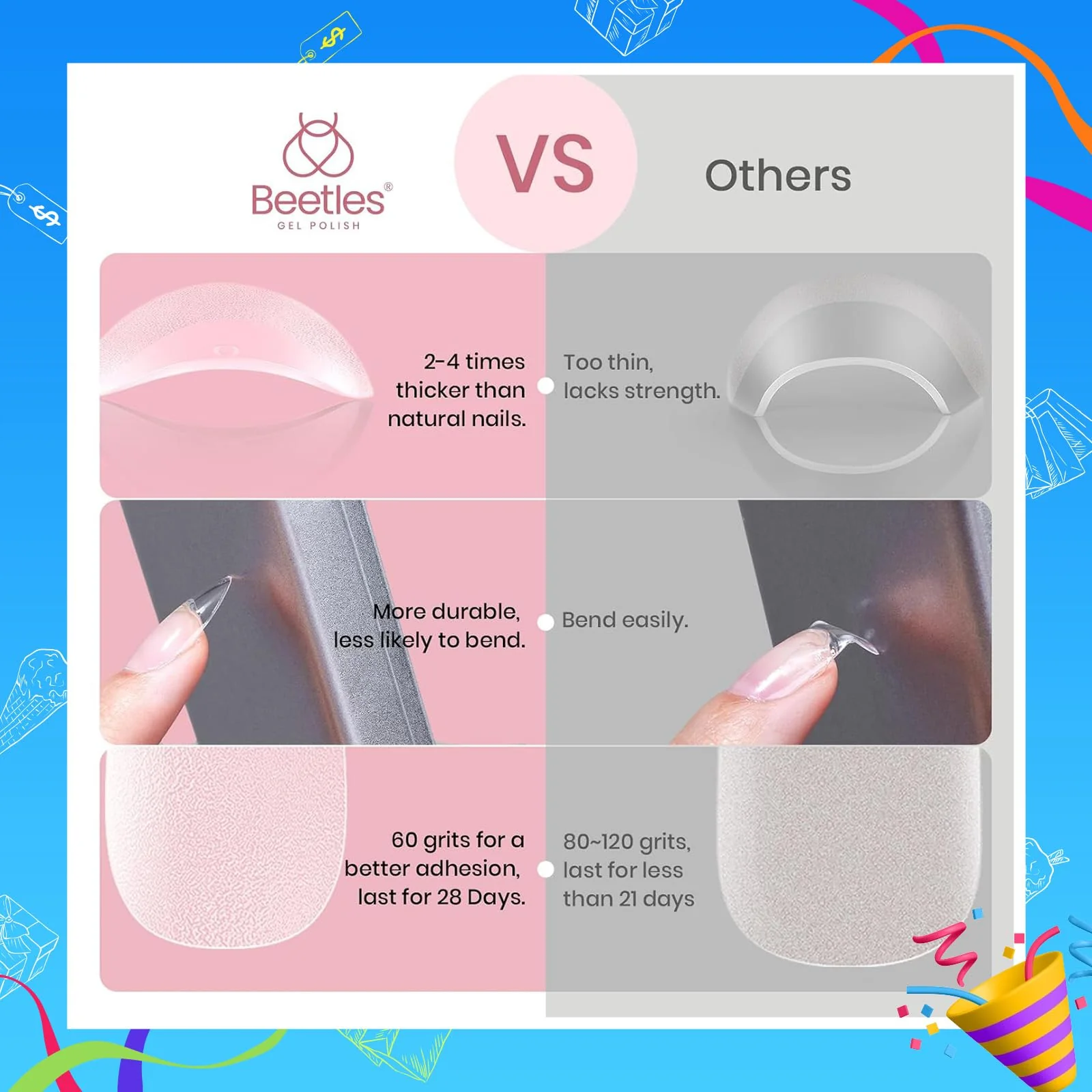 Beetles Short Almond Nail Tips: 12 Sizes 288 PCS Half Matte Full Cover Gel Tips Clear Acrylic Gel Nail Tips Almond Shape for DIY Extension - Image 7