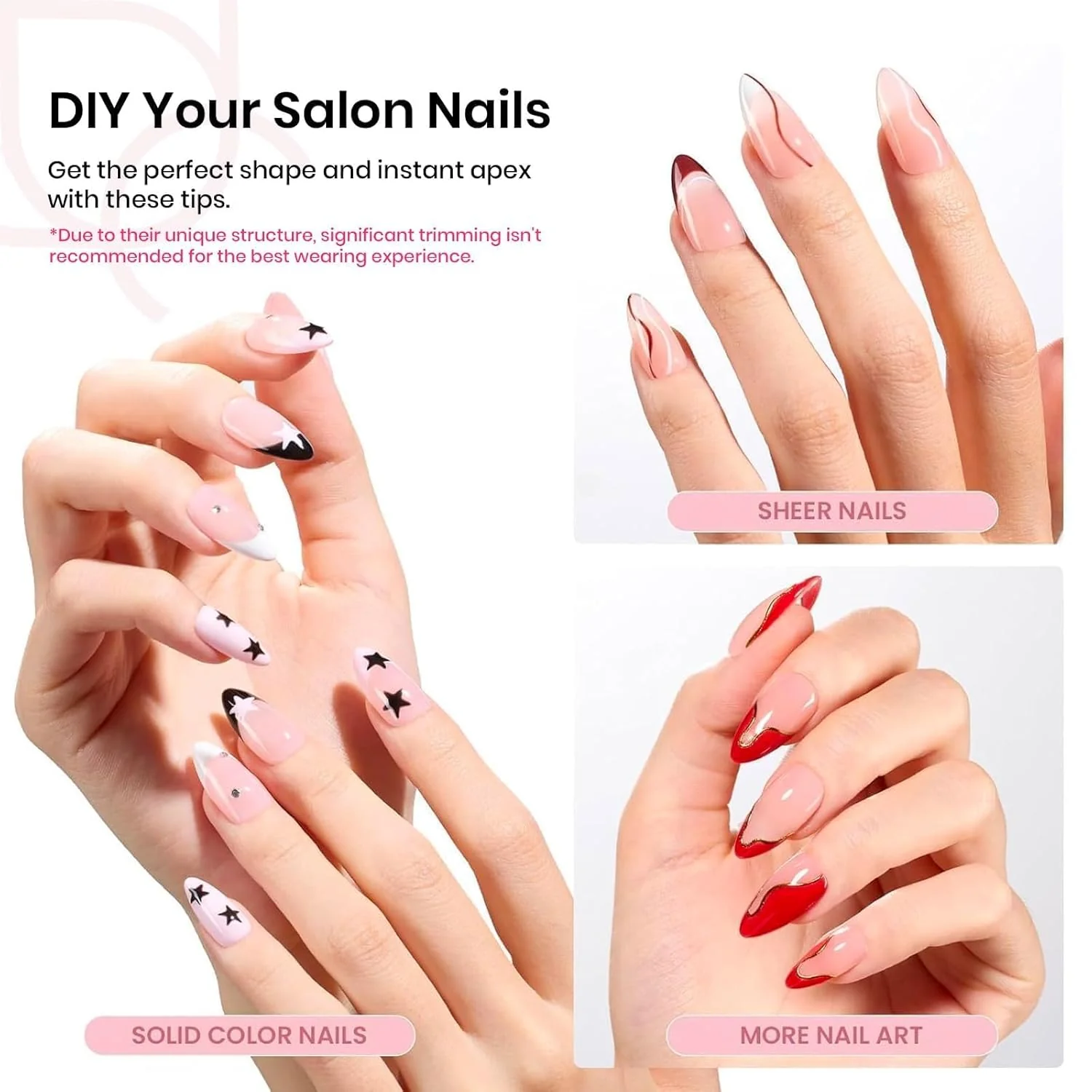 Beetles Almond Medium Tipex Nail Tips | 192 pcs - Image 4