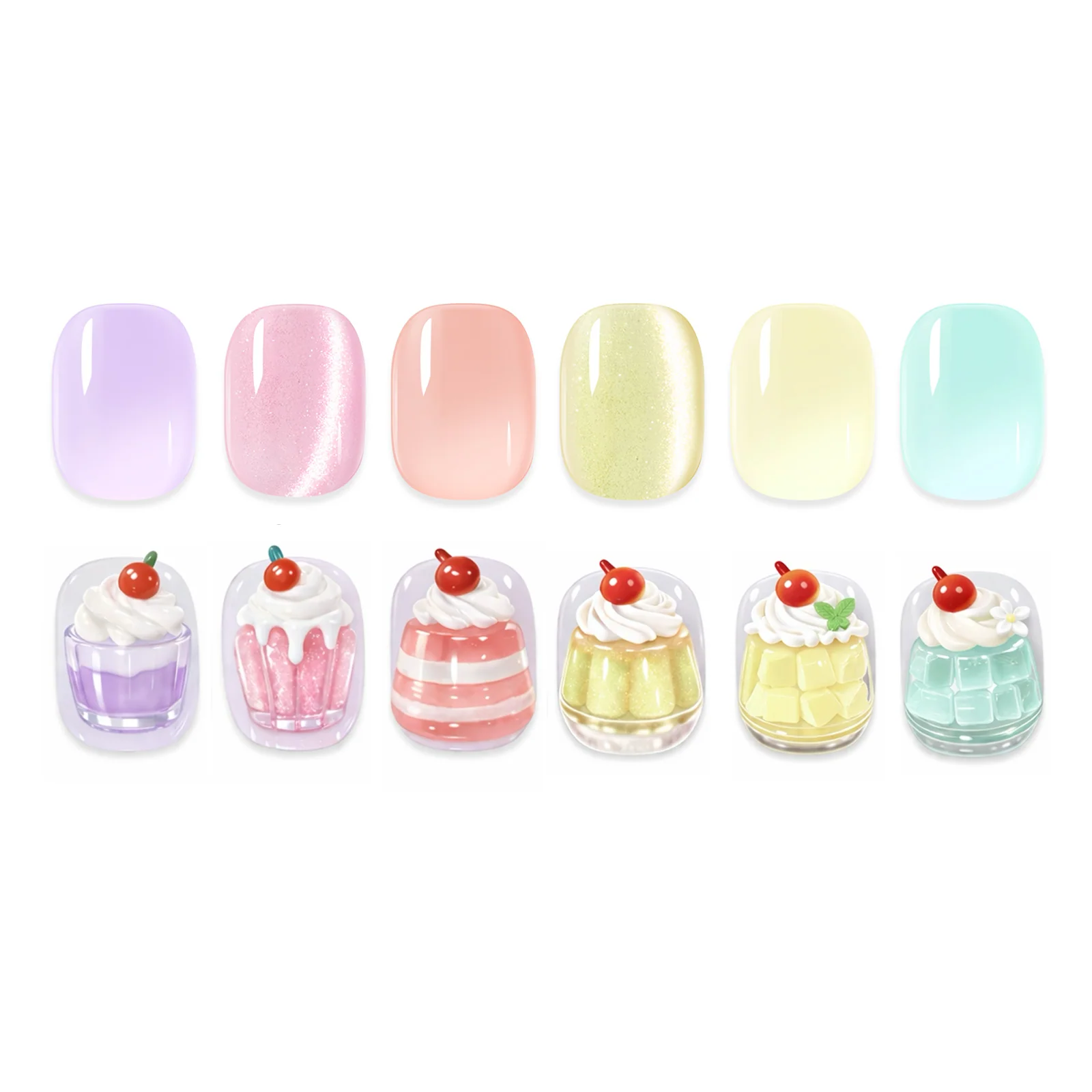 Beetles Soft Glow Pudding 6 Colors Summer Nails Jelly Pastel Pink Cat Eye Glitter Gel Nail Polish Set